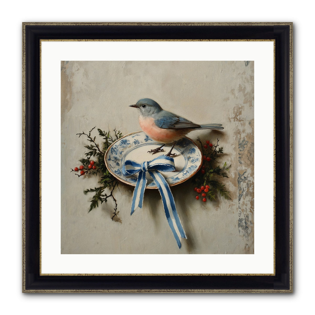 Velvet WIngs Framed Print - Black & Gold 20x20