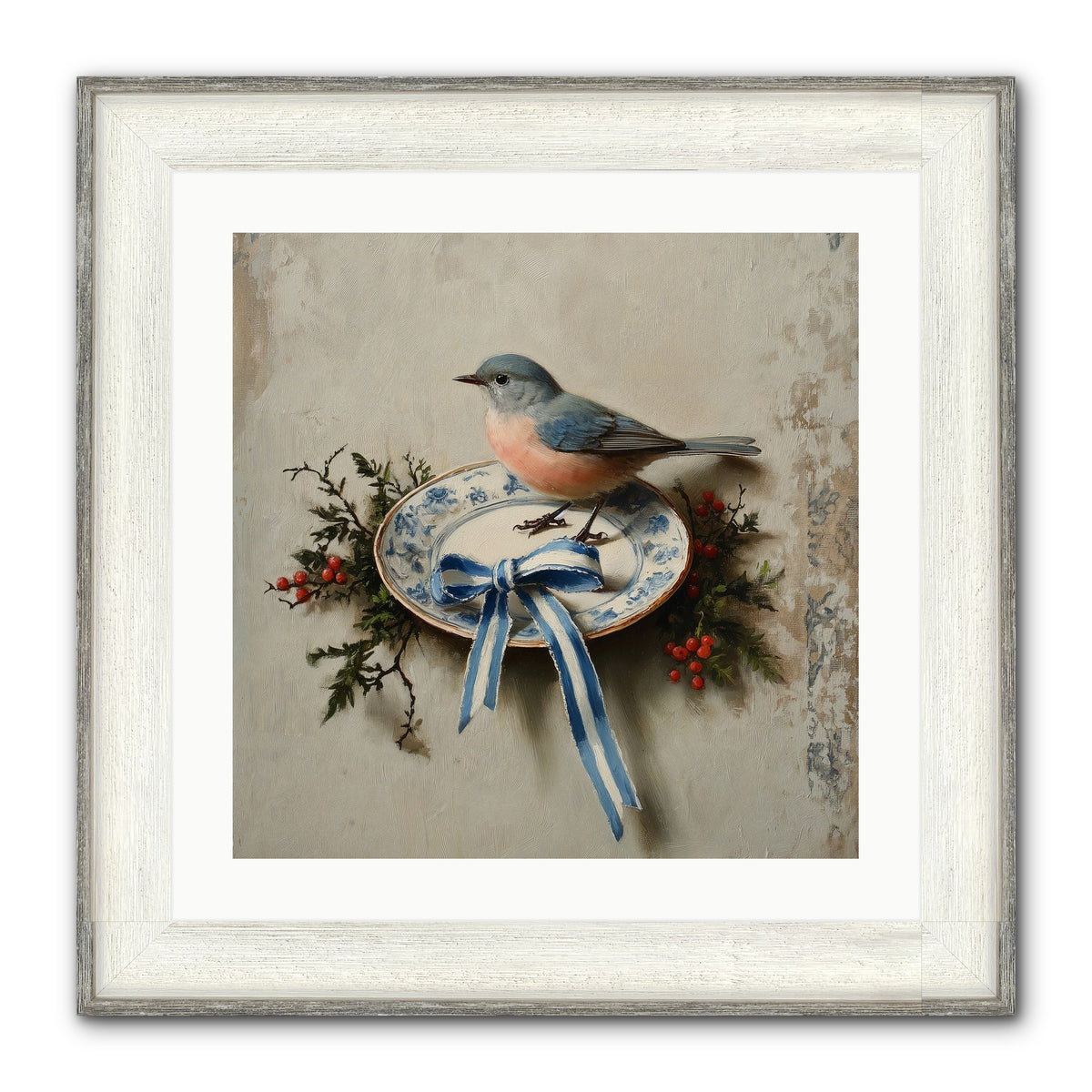 Velvet WIngs Framed Print - Driftwood White 20x20