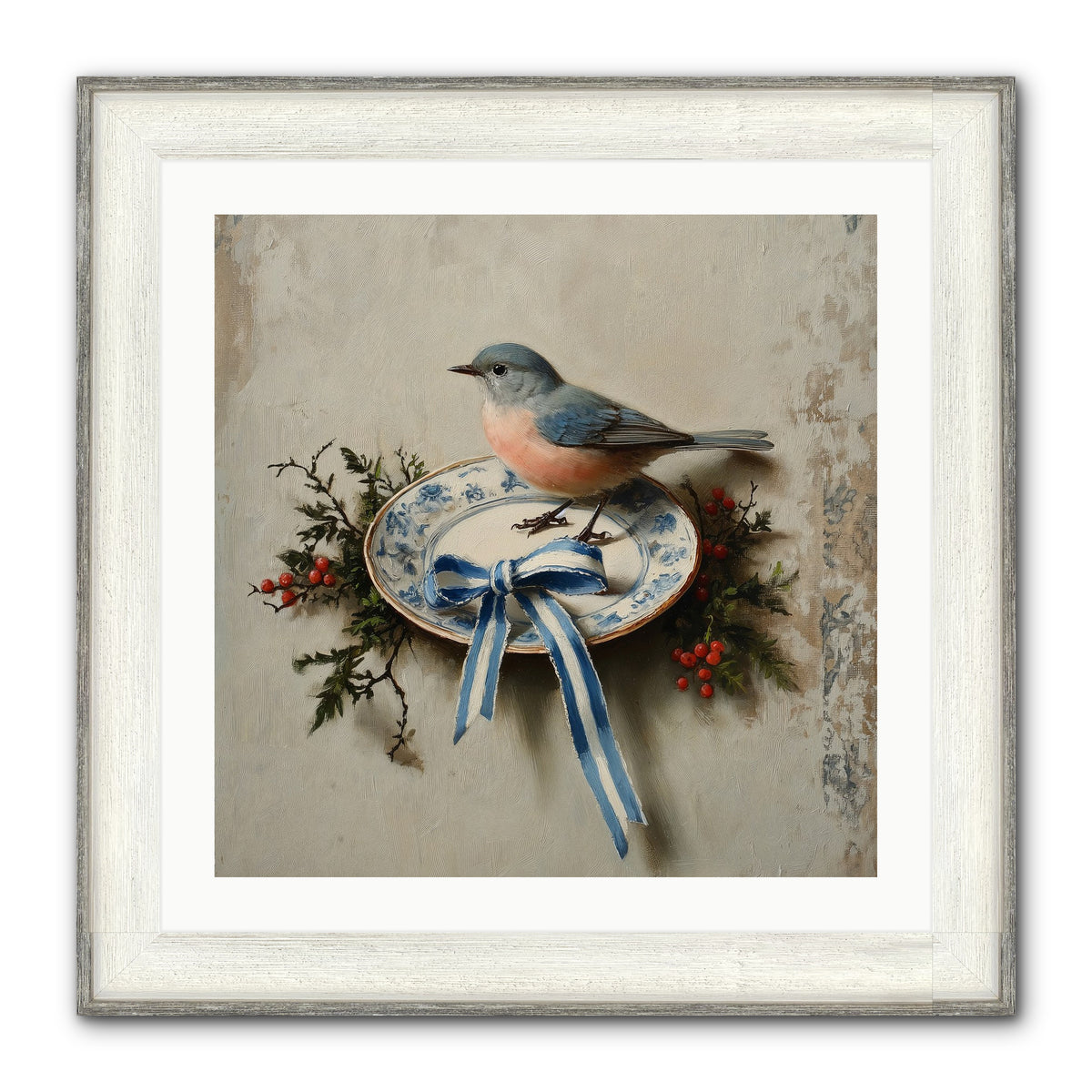 Velvet WIngs Framed Print - Driftwood White 24x24