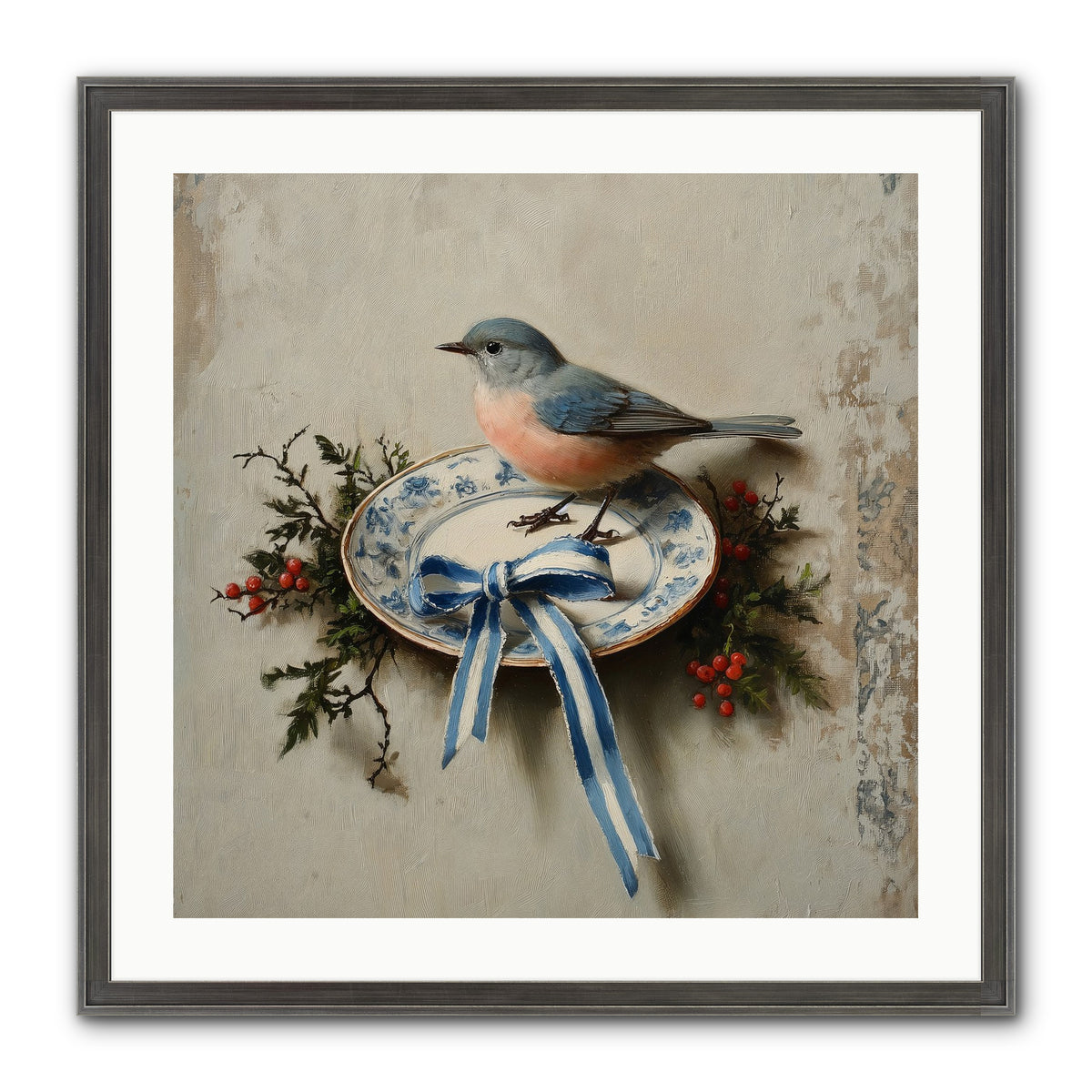 Velvet WIngs Framed Print - Slimwoods Black/Silver 24x24