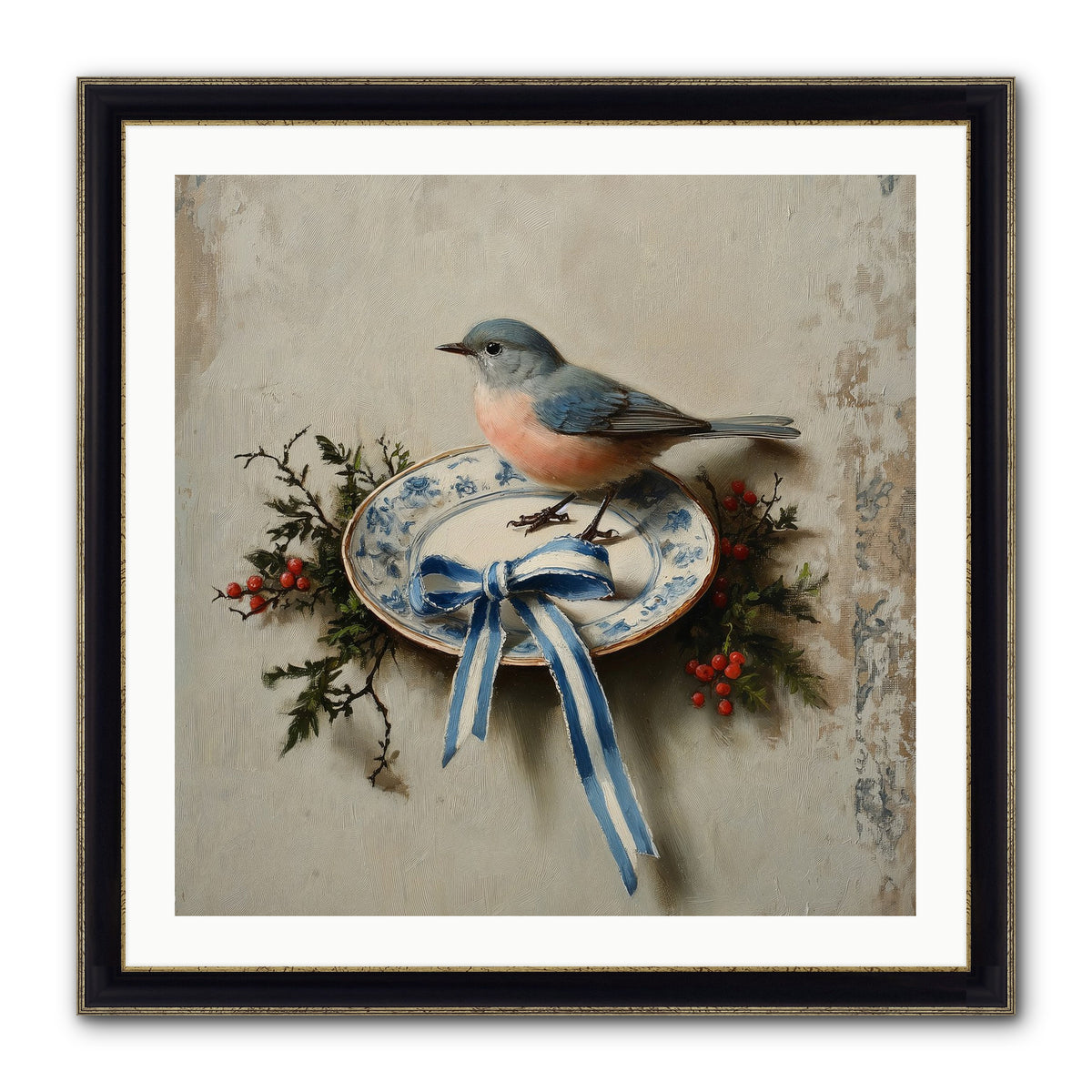 Velvet WIngs Framed Print - Black & Gold 30x30