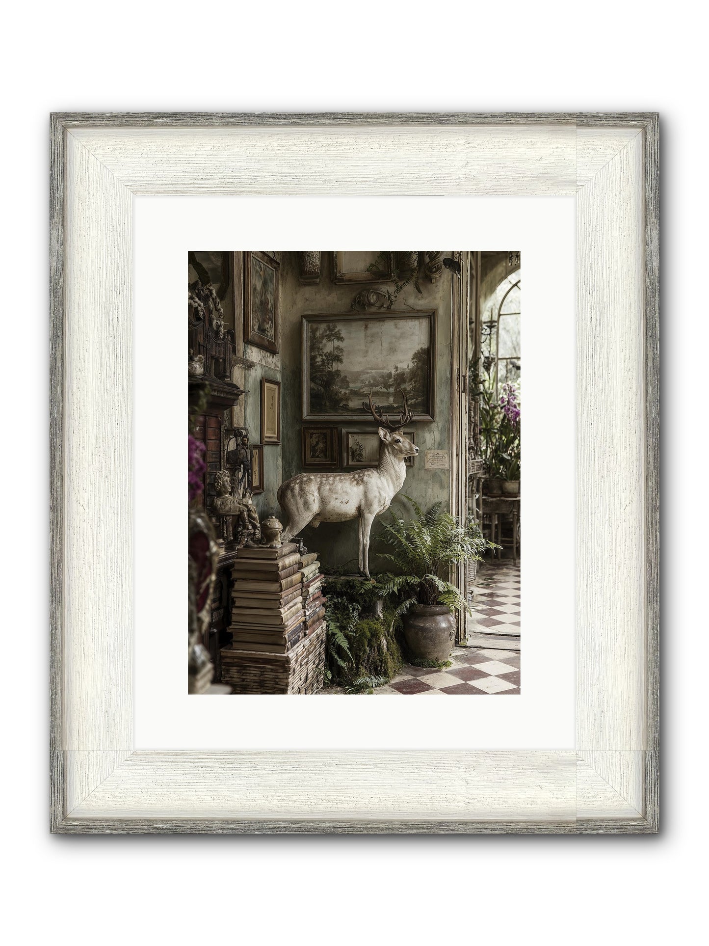 Velveteen Framed Print - Driftwood White 12x16