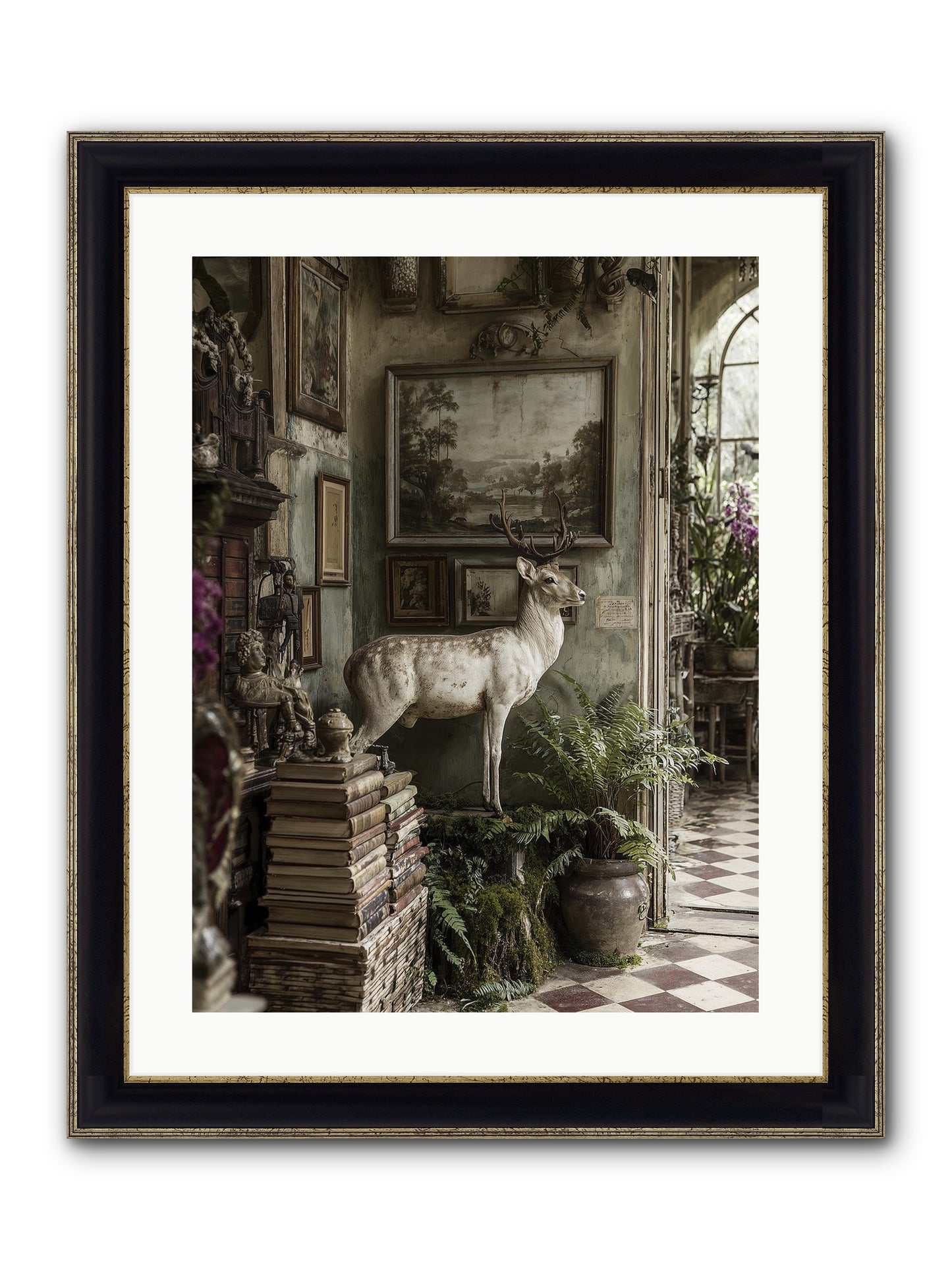 Velveteen Framed Print - Black & Gold 18x24