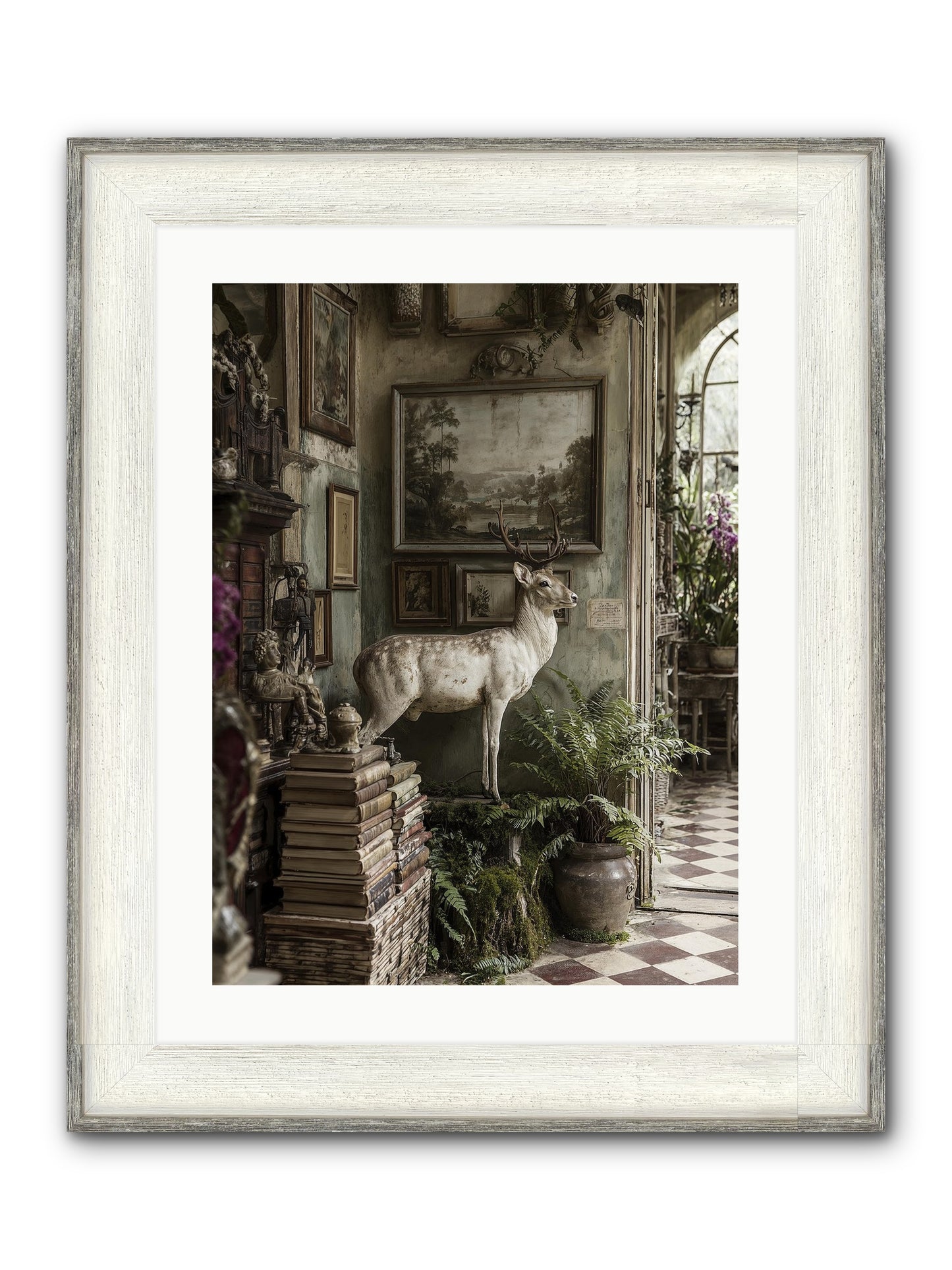Velveteen Framed Print - Driftwood White 18x24