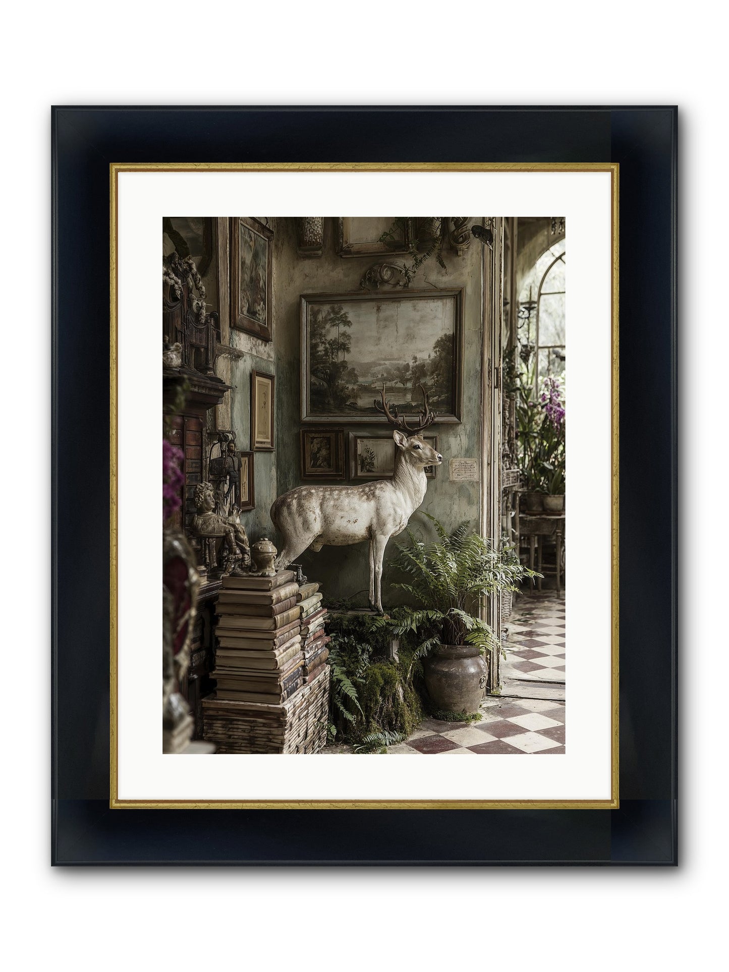 Velveteen Framed Print - Wide Black w/Gold 18x24