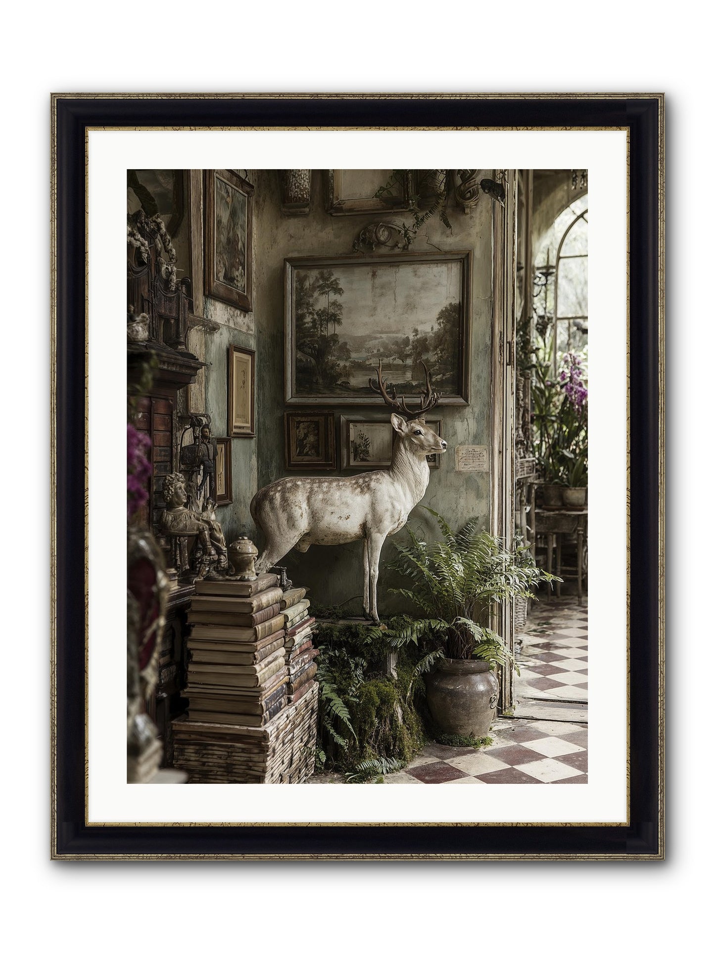Velveteen Framed Print - Black & Gold 24x32