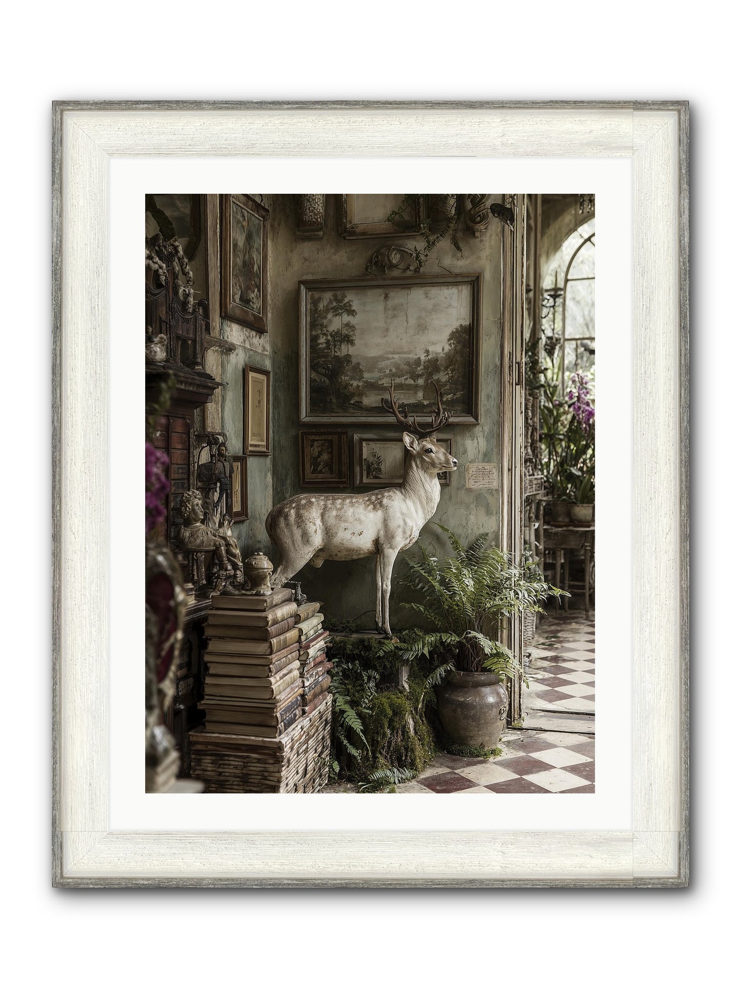 Velveteen Framed Print - Driftwood White 24x32