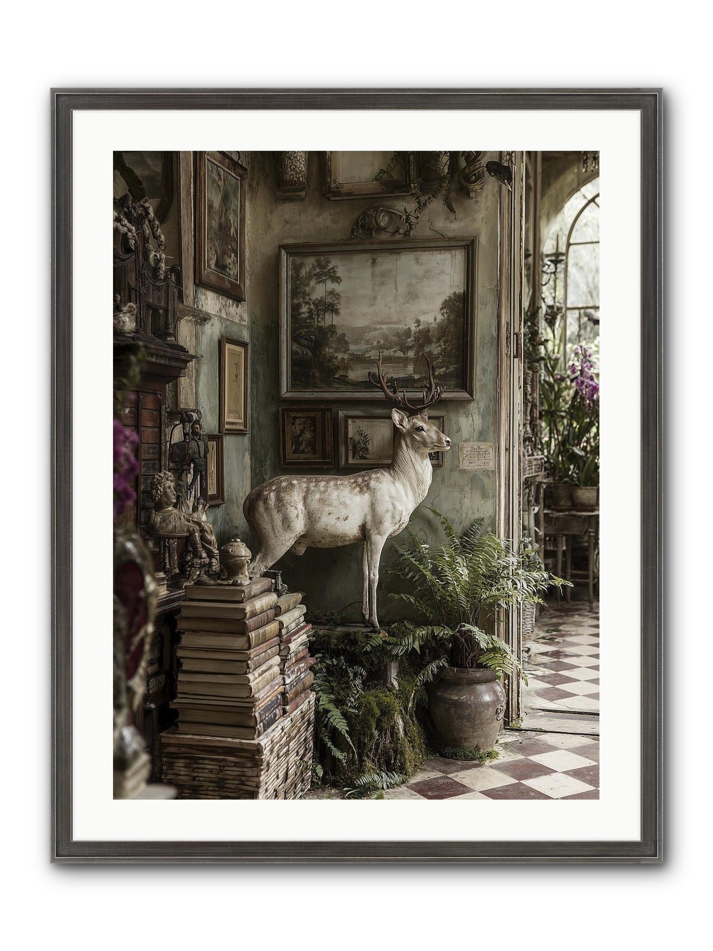 Velveteen Framed Print - Slimwoods Black/Silver 24x32
