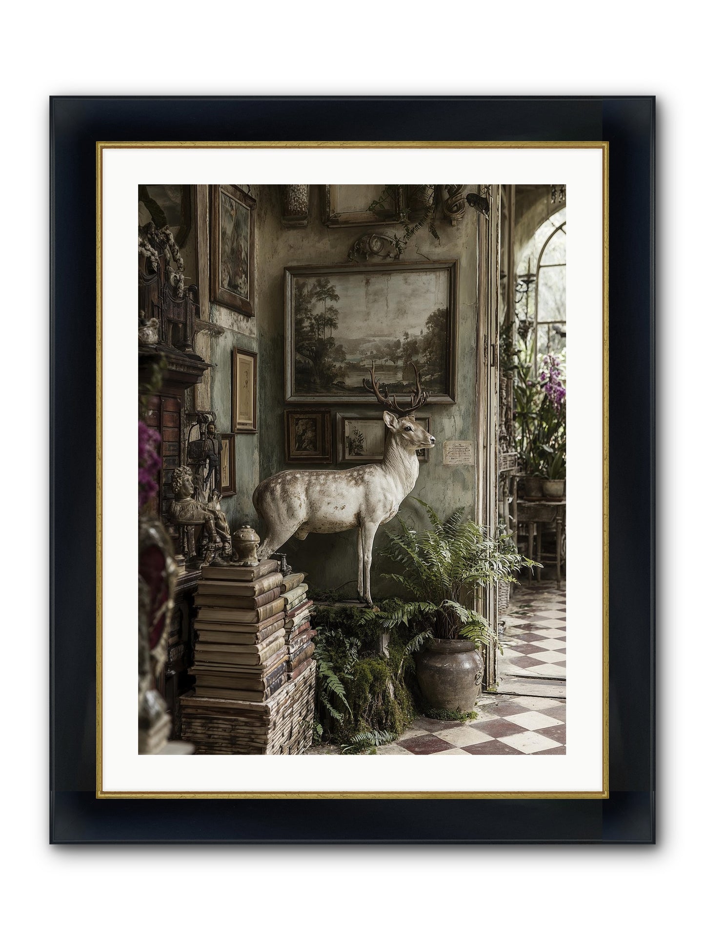 Velveteen Framed Print - Wide Black w/Gold 24x32