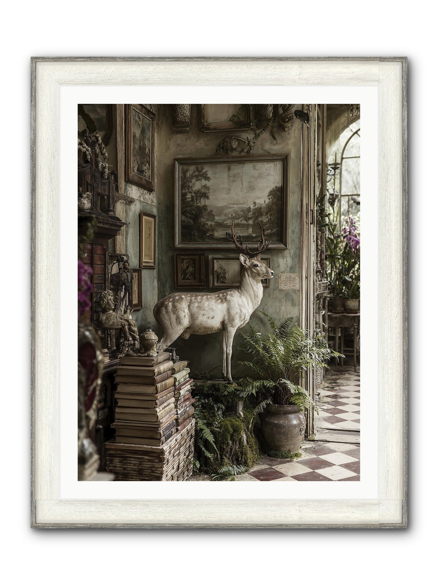 Velveteen Framed Print - Driftwood White 30x40