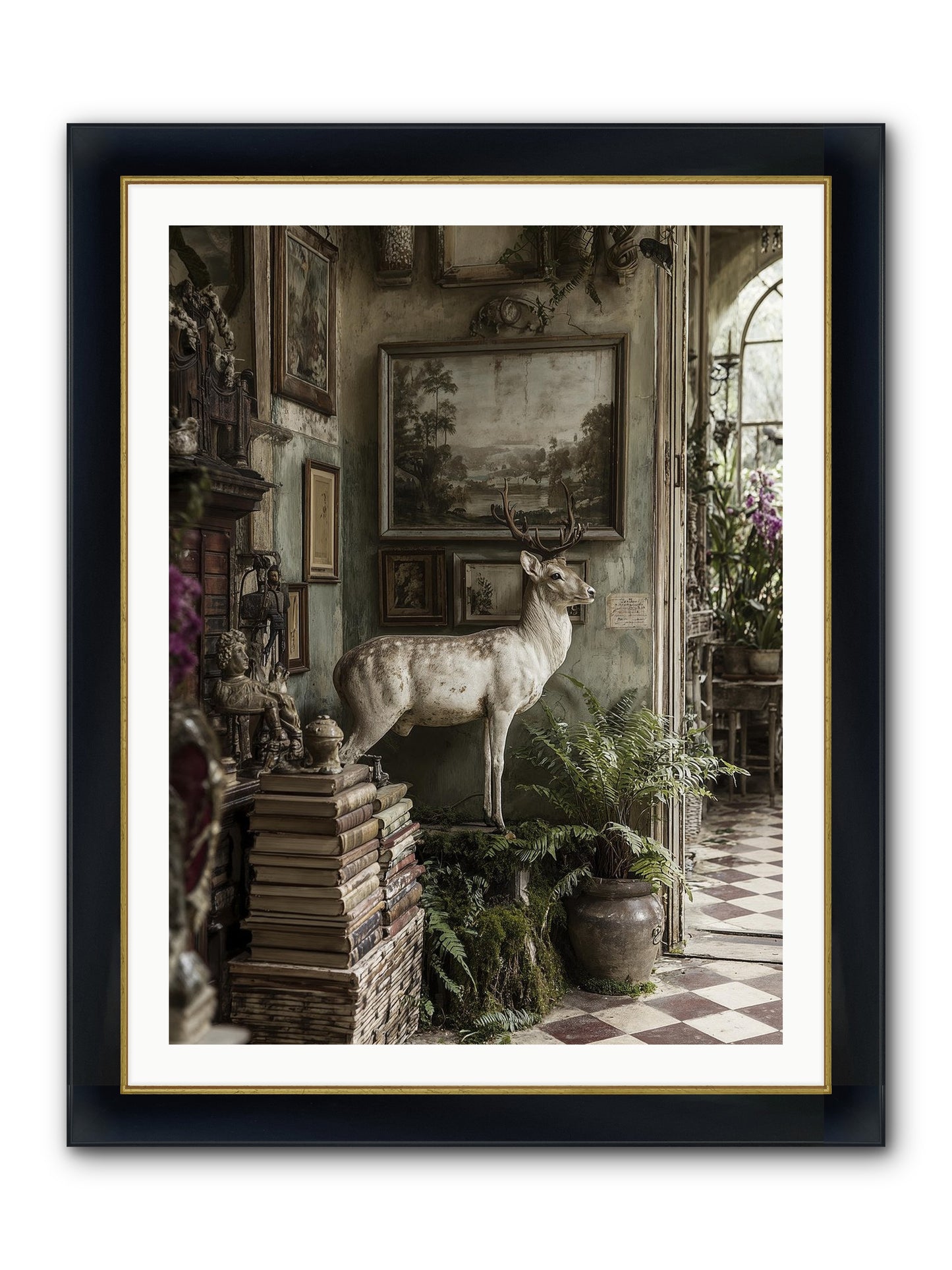 Velveteen Framed Print - Wide Black w/Gold 30x40