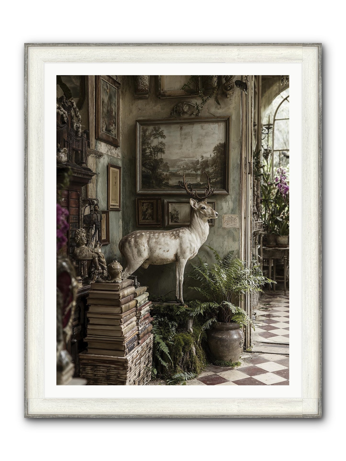 Velveteen Framed Print - Driftwood White 36x48