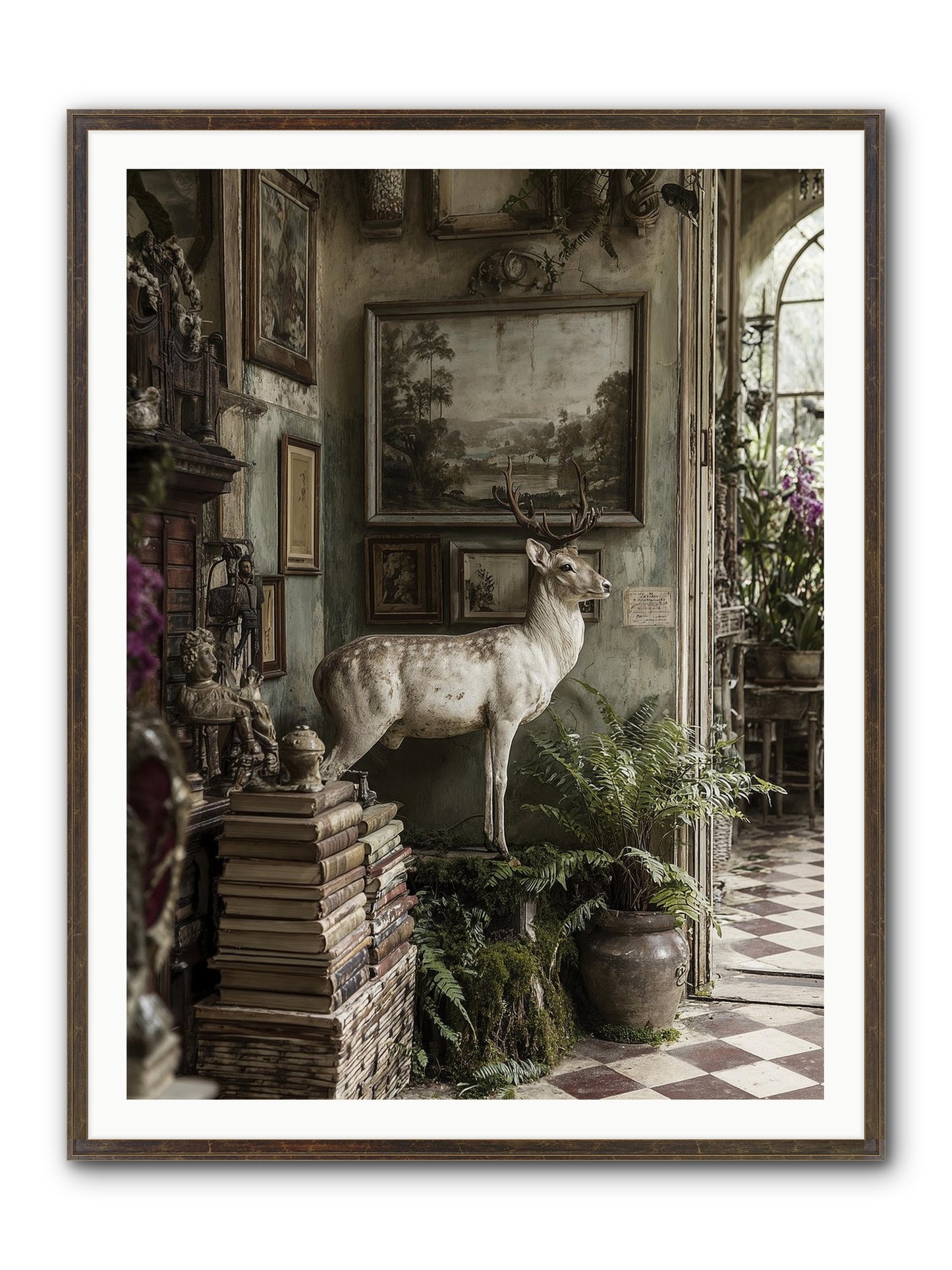 Velveteen Framed Print - Slimwoods Black/Gold 36x48