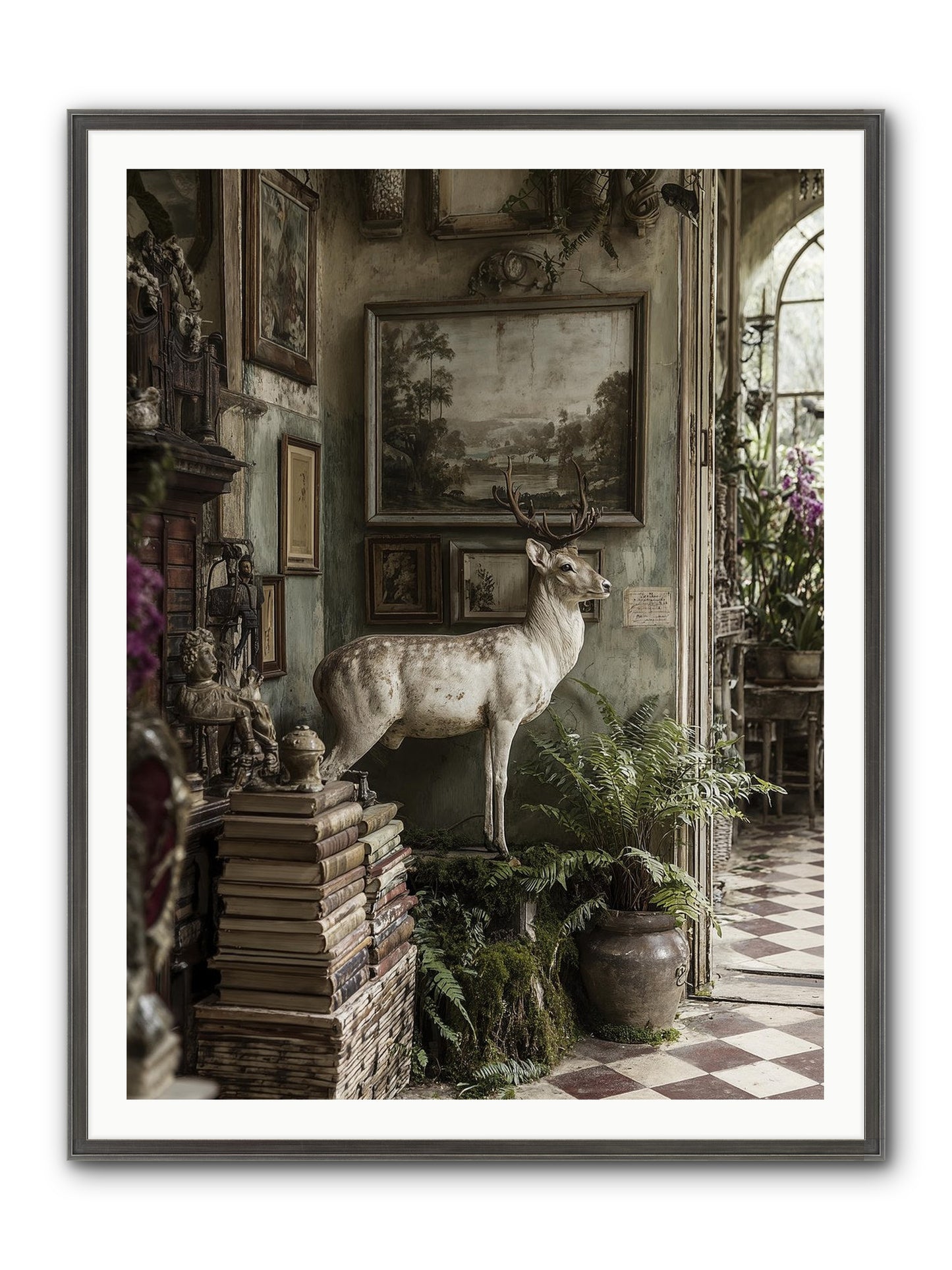 Velveteen Framed Print - Slimwoods Black/Silver 36x48