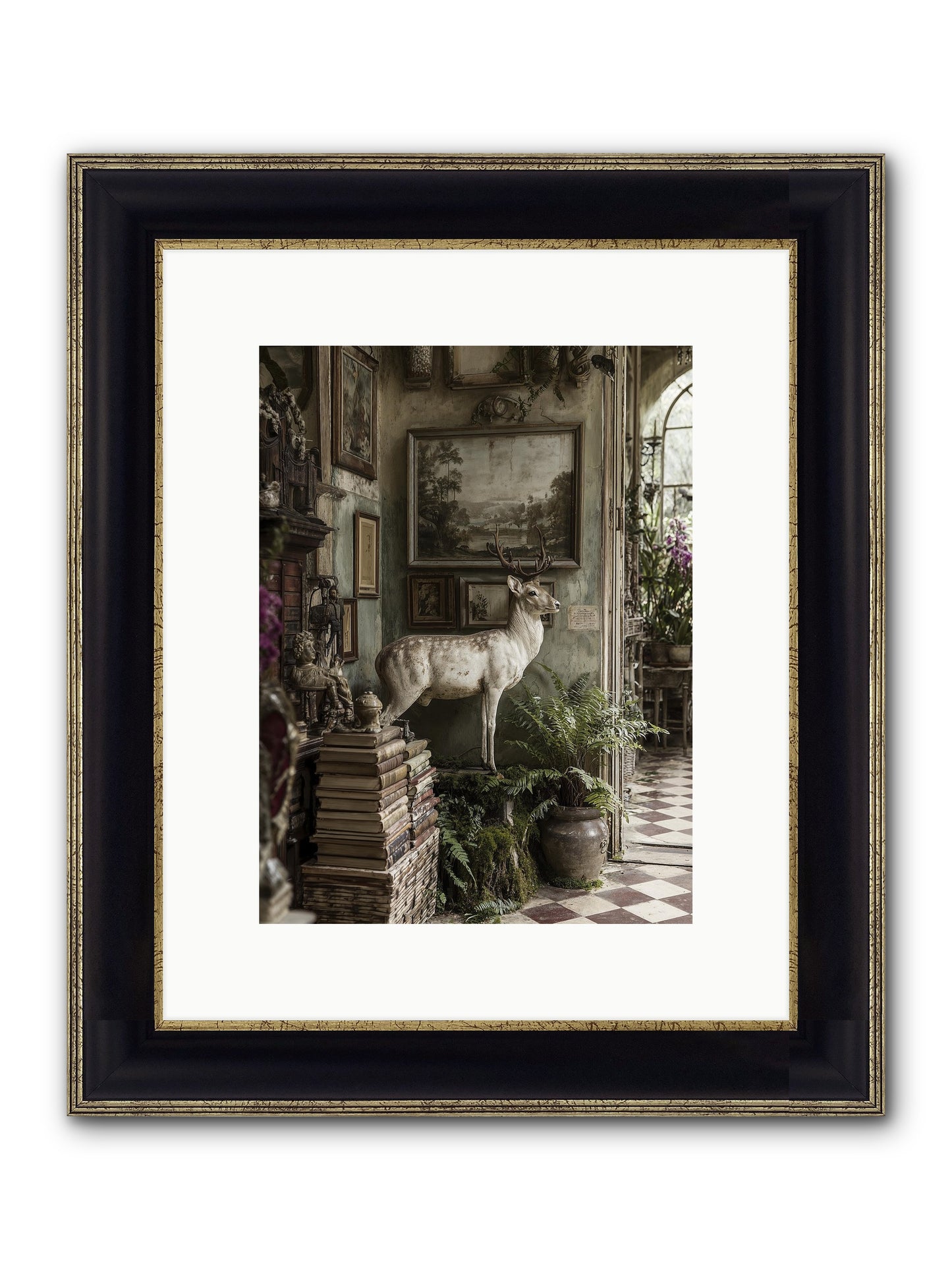 Velveteen Framed Print - Black & Gold 9x12