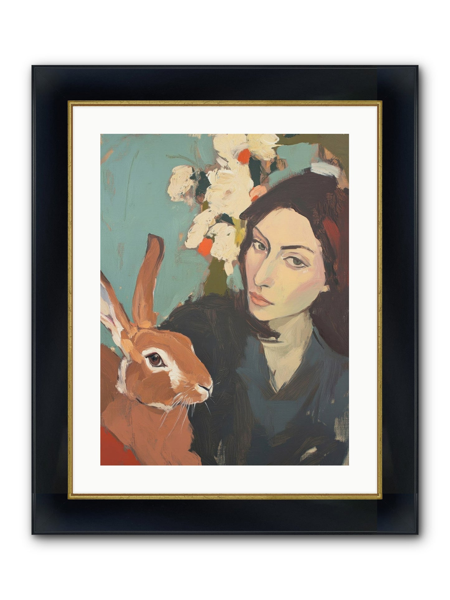 Velveteen Nobility Framed Print - Wide Black w/Gold 18x24