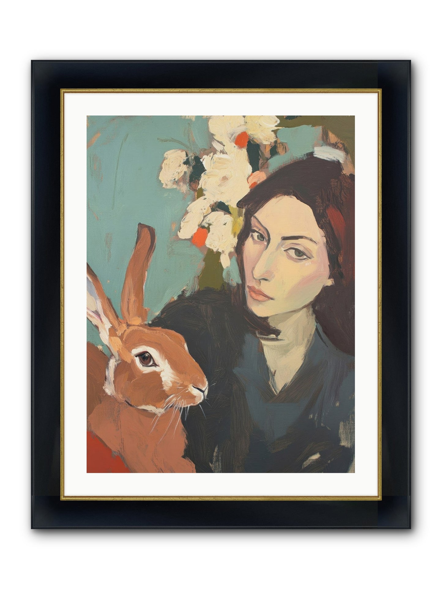 Velveteen Nobility Framed Print - Wide Black w/Gold 24x32