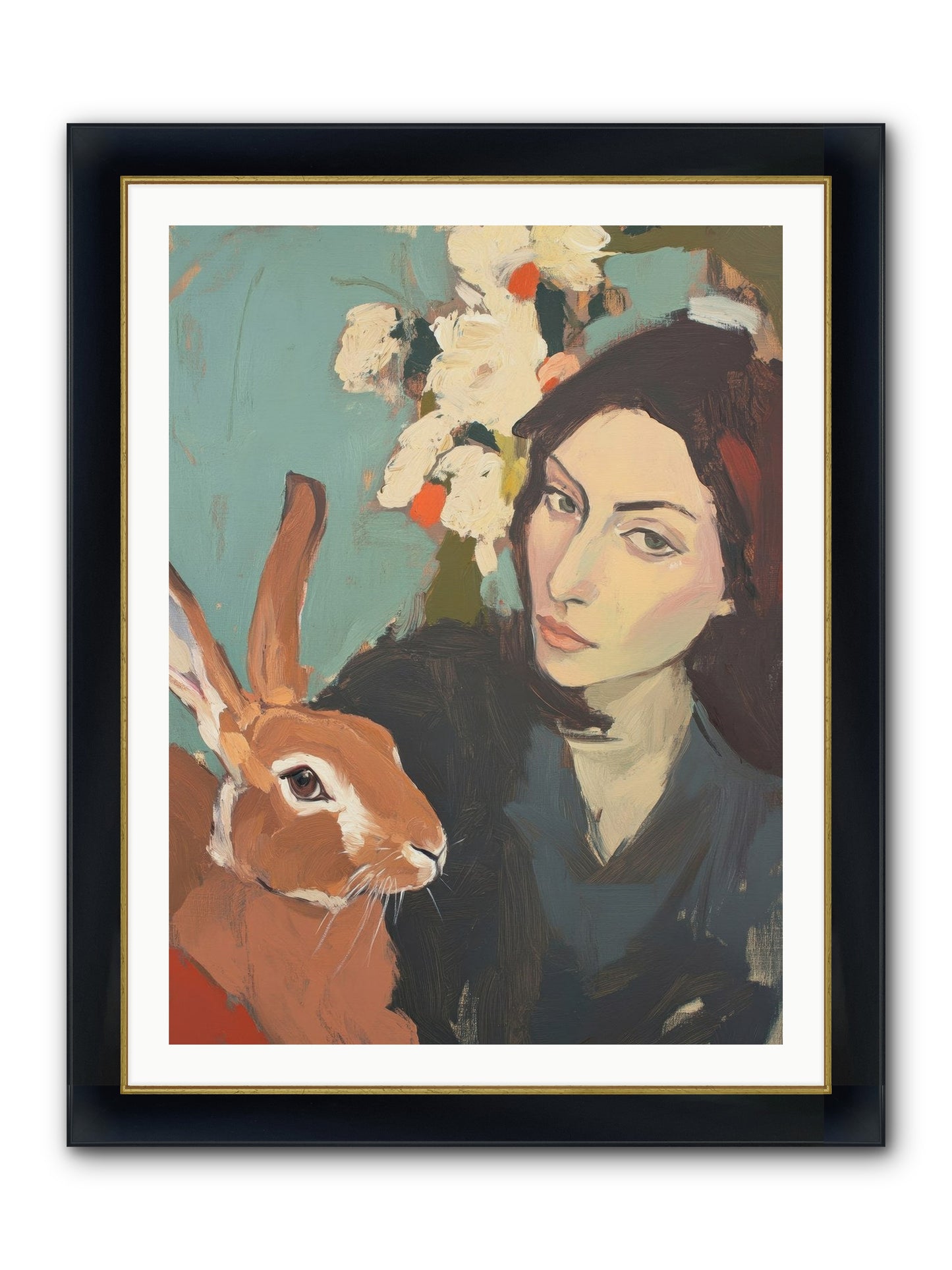 Velveteen Nobility Framed Print - Wide Black w/Gold 30x40
