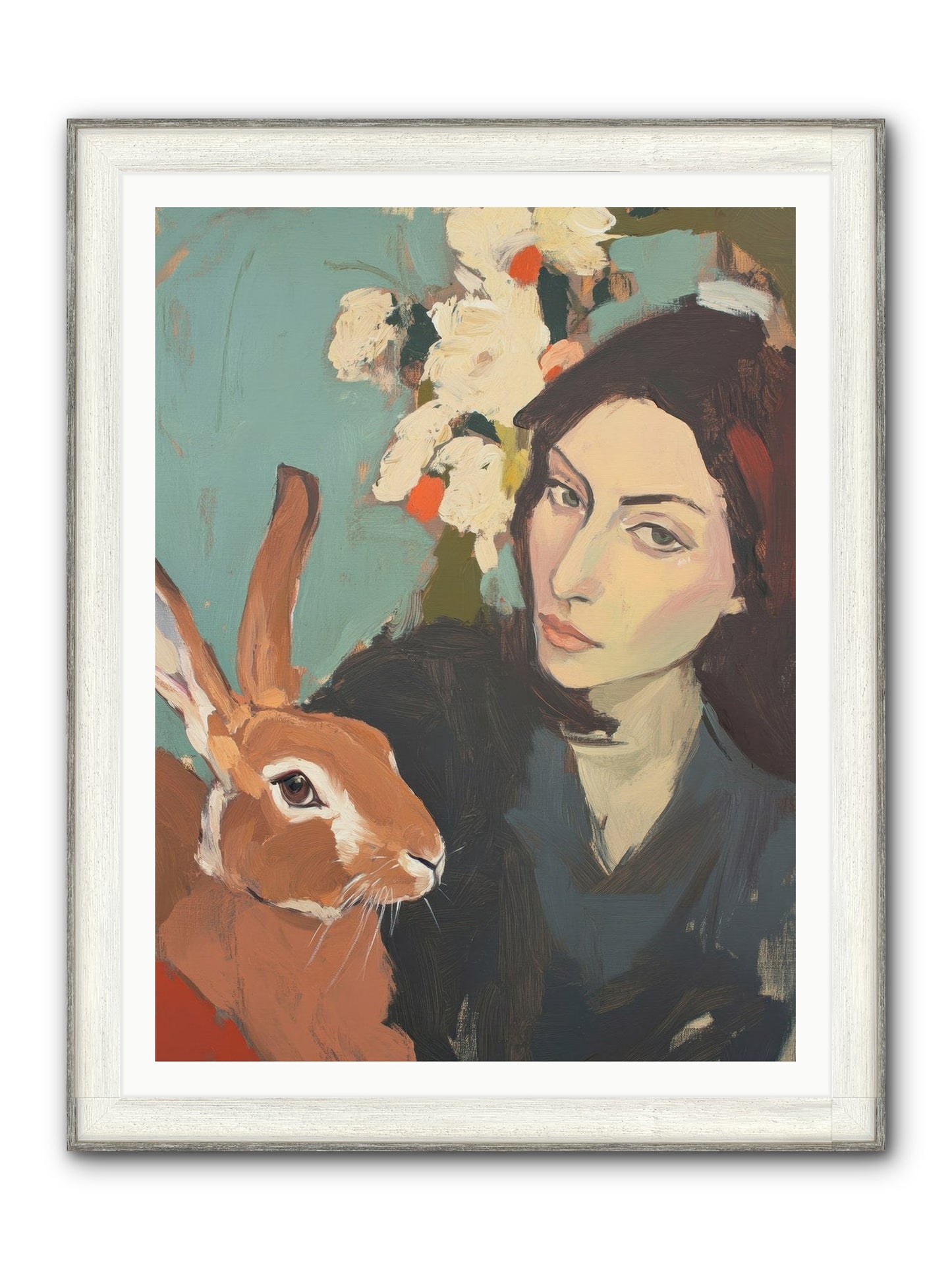 Velveteen Nobility Framed Print - Driftwood White 36x48