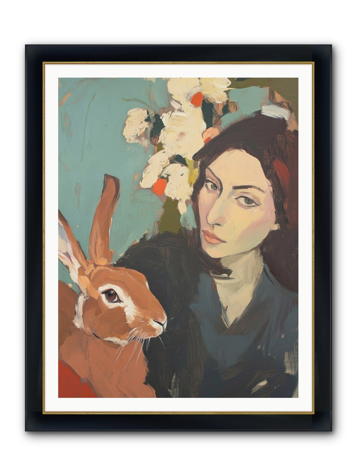 Velveteen Nobility Framed Print - Wide Black w/Gold 36x48