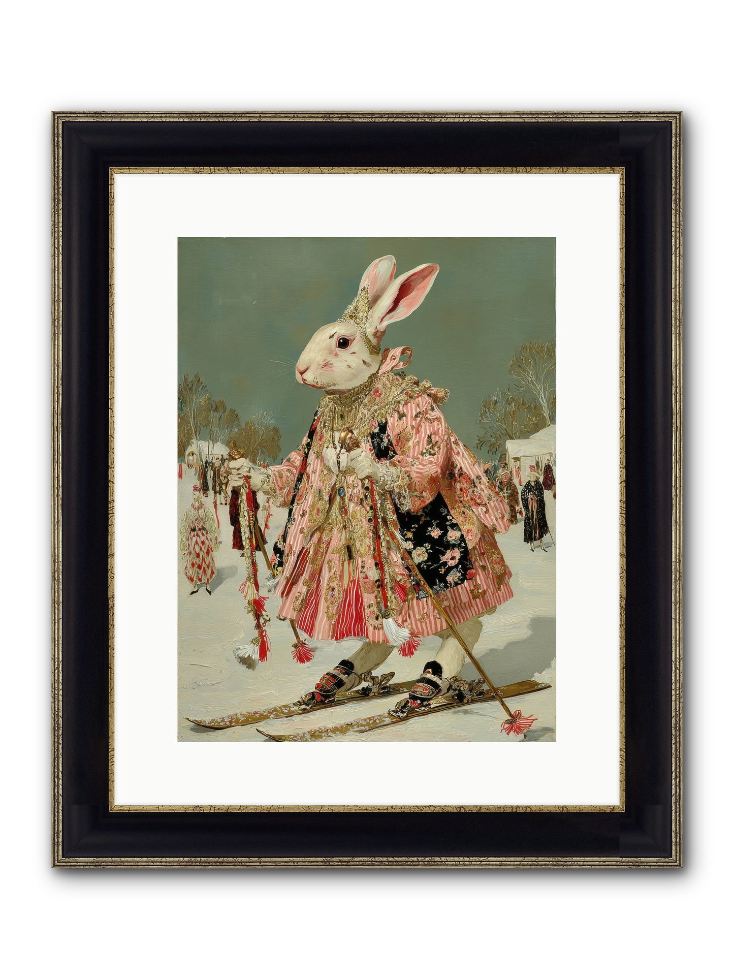 Velveteen Winter Wanderer Framed Print - Black & Gold 12x16
