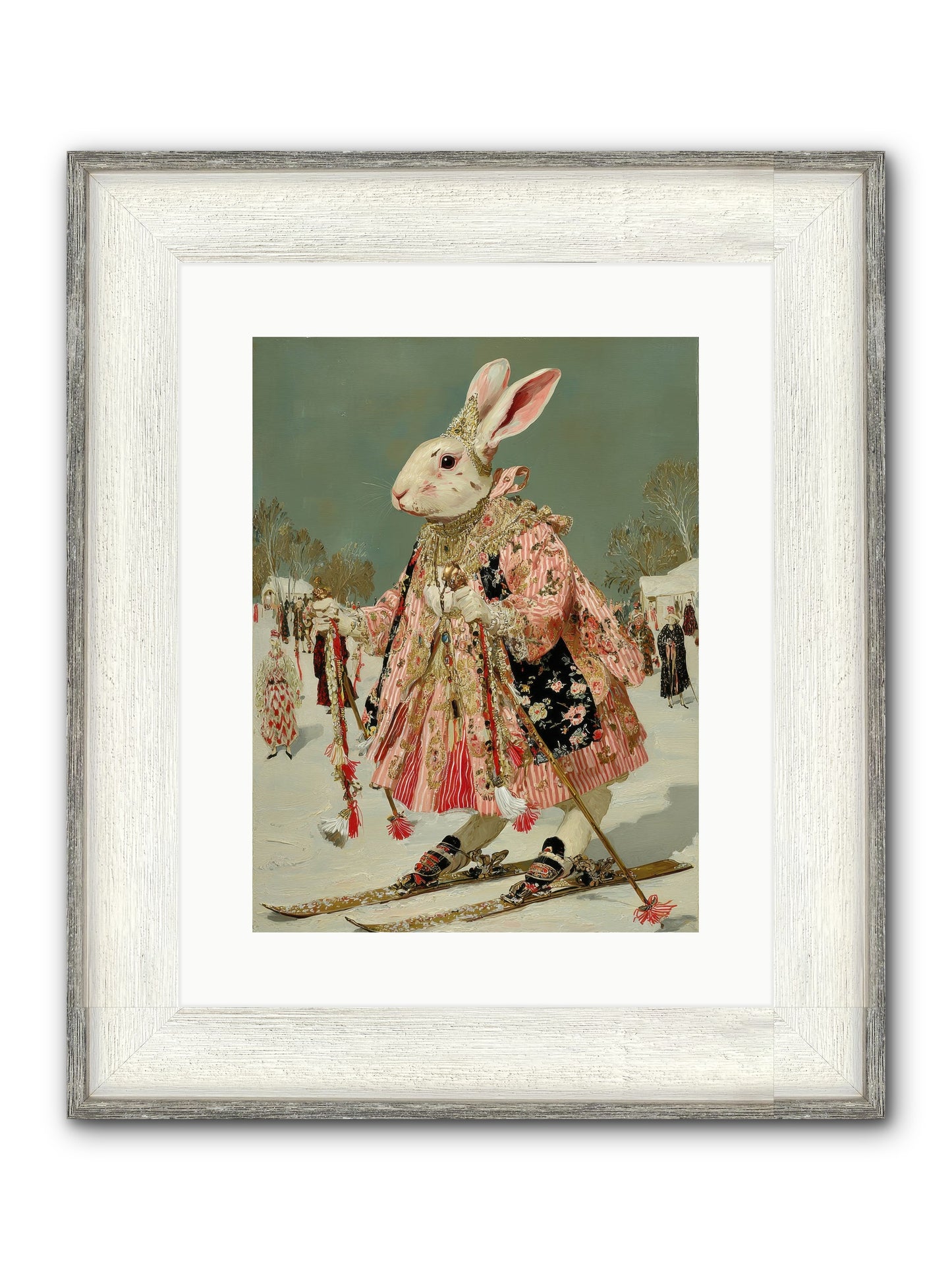 Velveteen Winter Wanderer Framed Print - Driftwood White 12x16