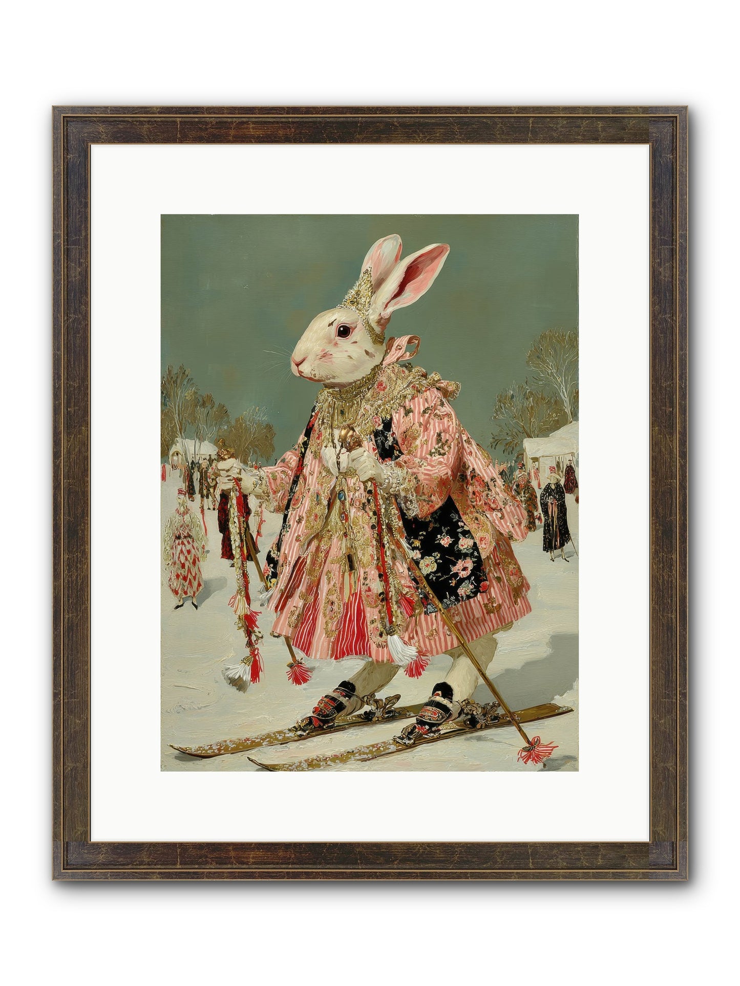 Velveteen Winter Wanderer Framed Print - Slimwoods Black/Gold 12x16