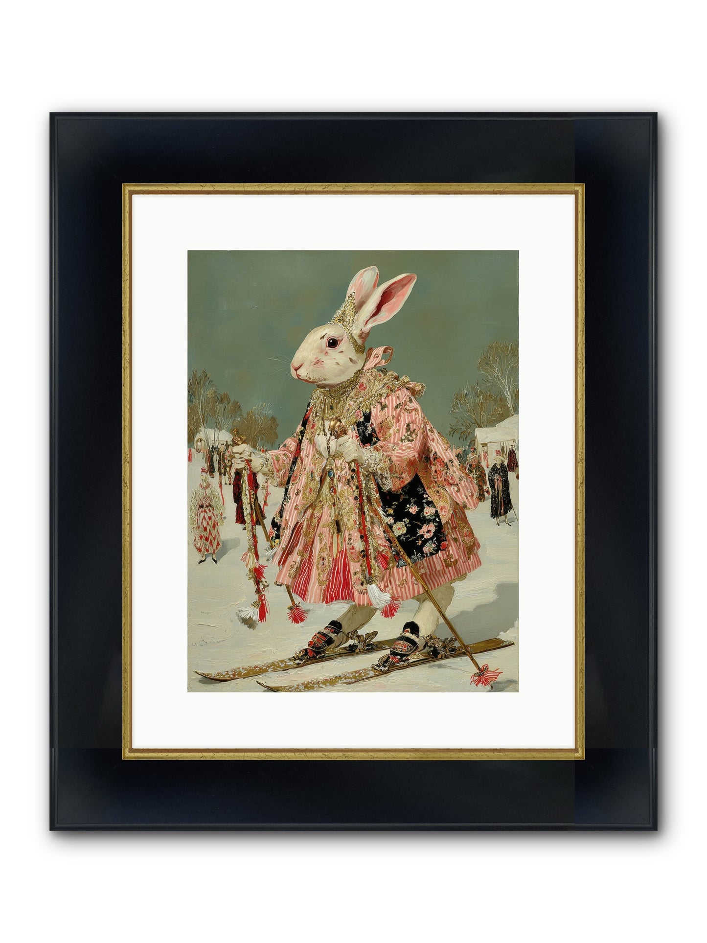 Velveteen Winter Wanderer Framed Print - Wide Black w/Gold 12x16