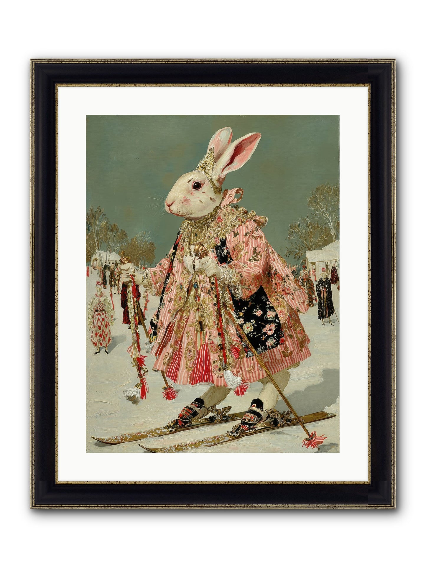 Velveteen Winter Wanderer Framed Print - Black & Gold 18x24