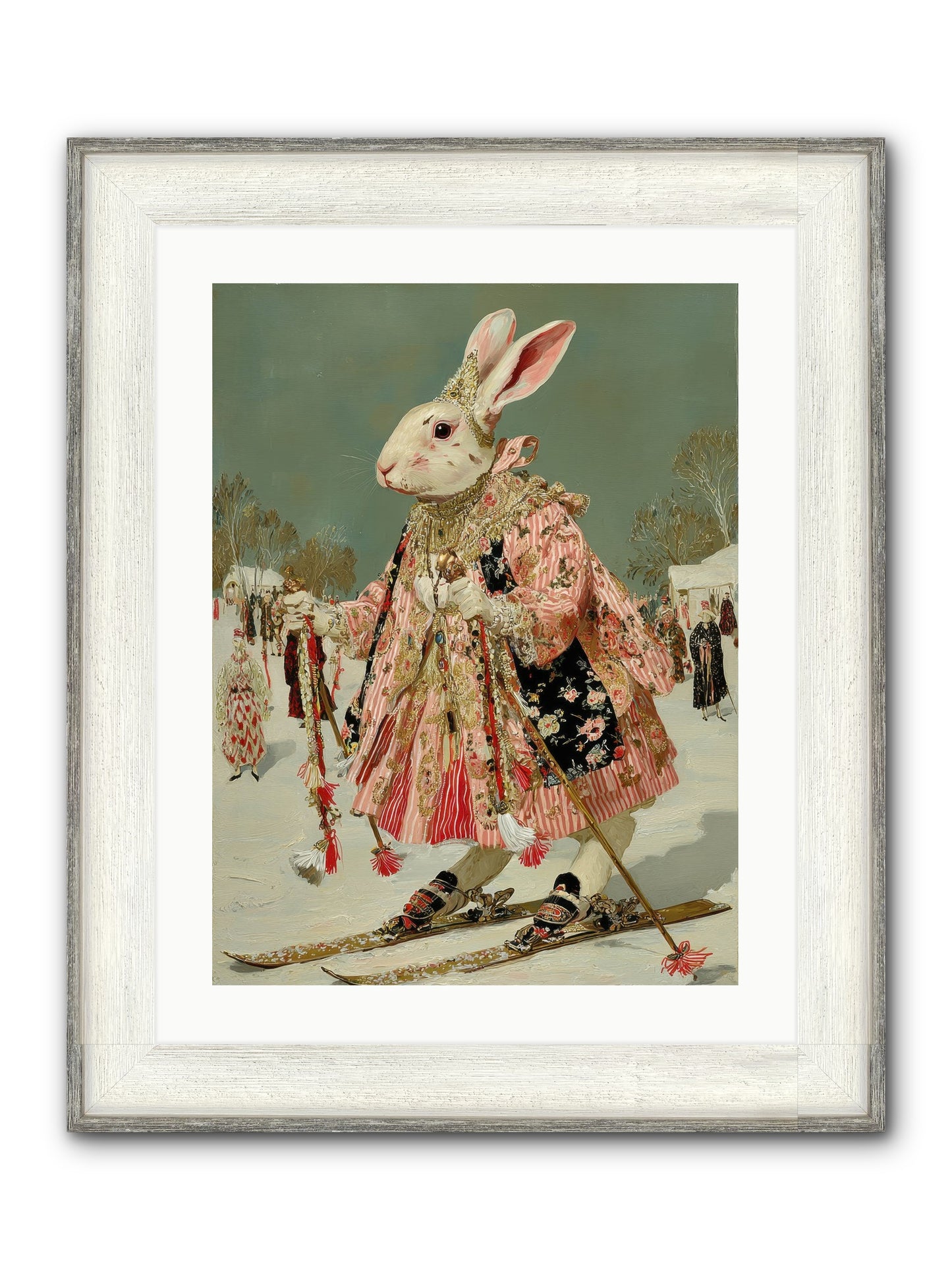 Velveteen Winter Wanderer Framed Print - Driftwood White 18x24
