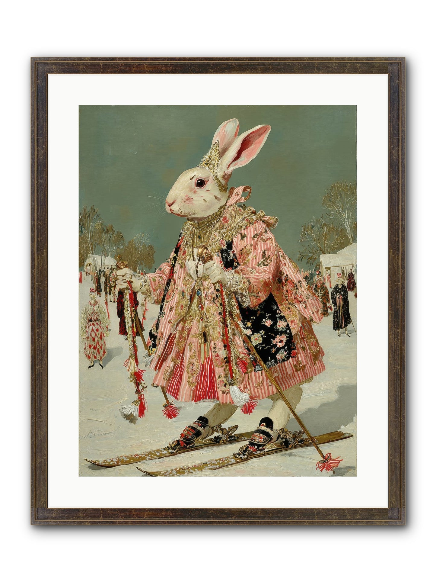 Velveteen Winter Wanderer Framed Print - Slimwoods Black/Gold 18x24