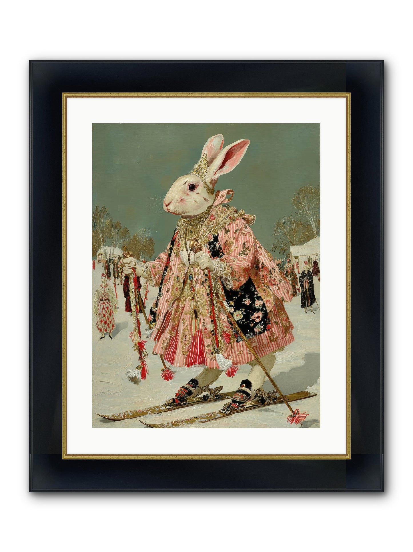 Velveteen Winter Wanderer Framed Print - Wide Black w/Gold 18x24