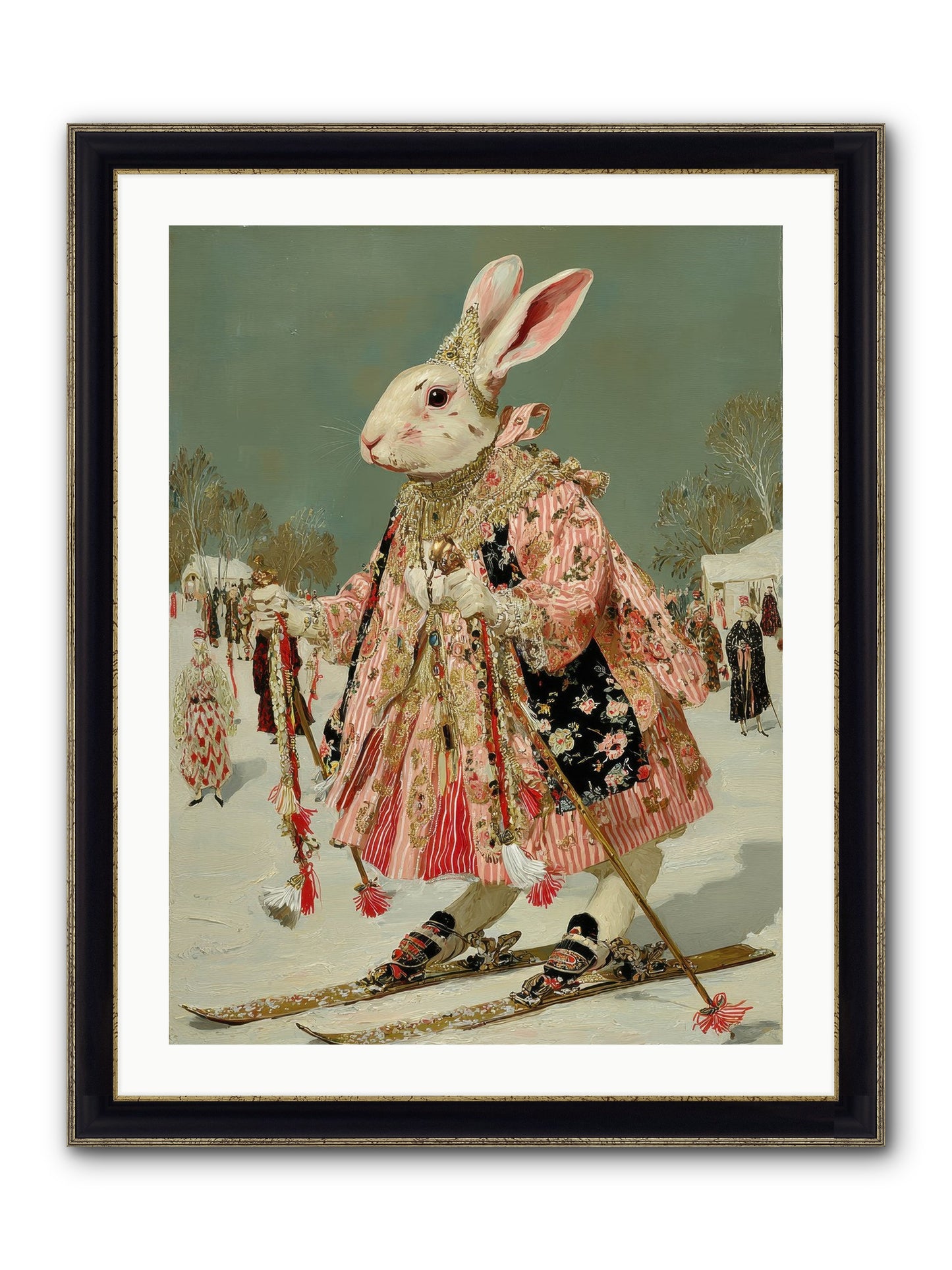 Velveteen Winter Wanderer Framed Print - Black & Gold 24x32