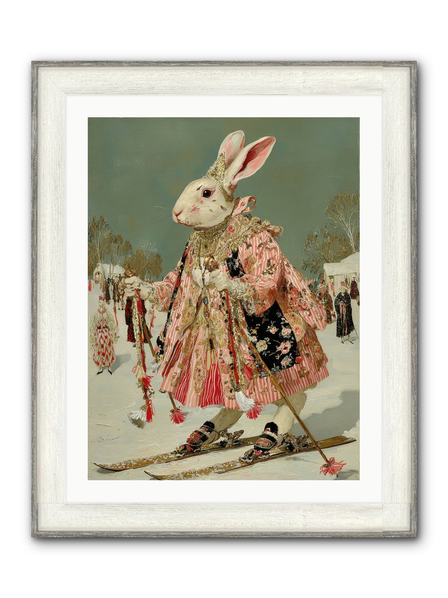 Velveteen Winter Wanderer Framed Print - Driftwood White 24x32