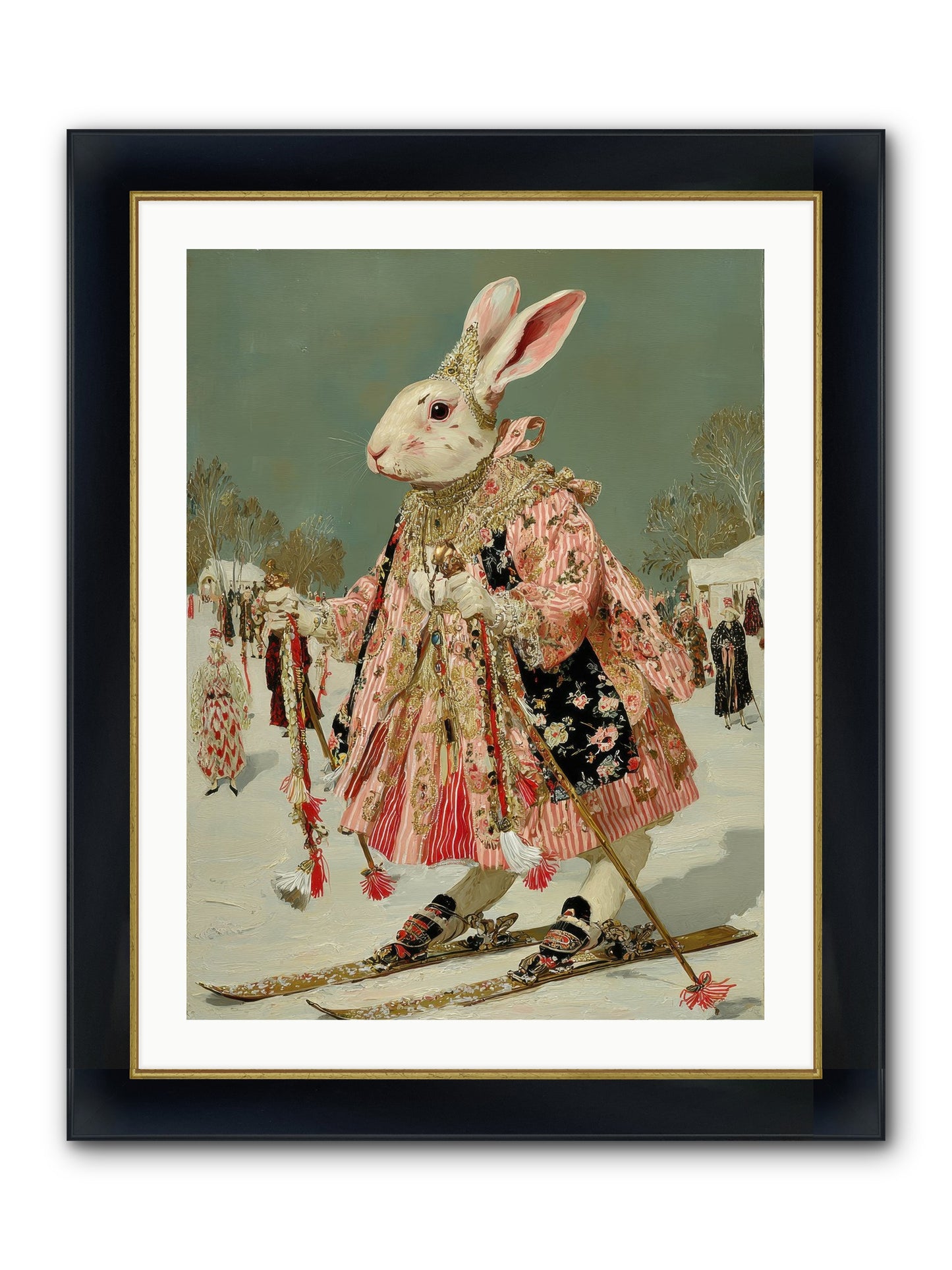 Velveteen Winter Wanderer Framed Print - Wide Black w/Gold 24x32