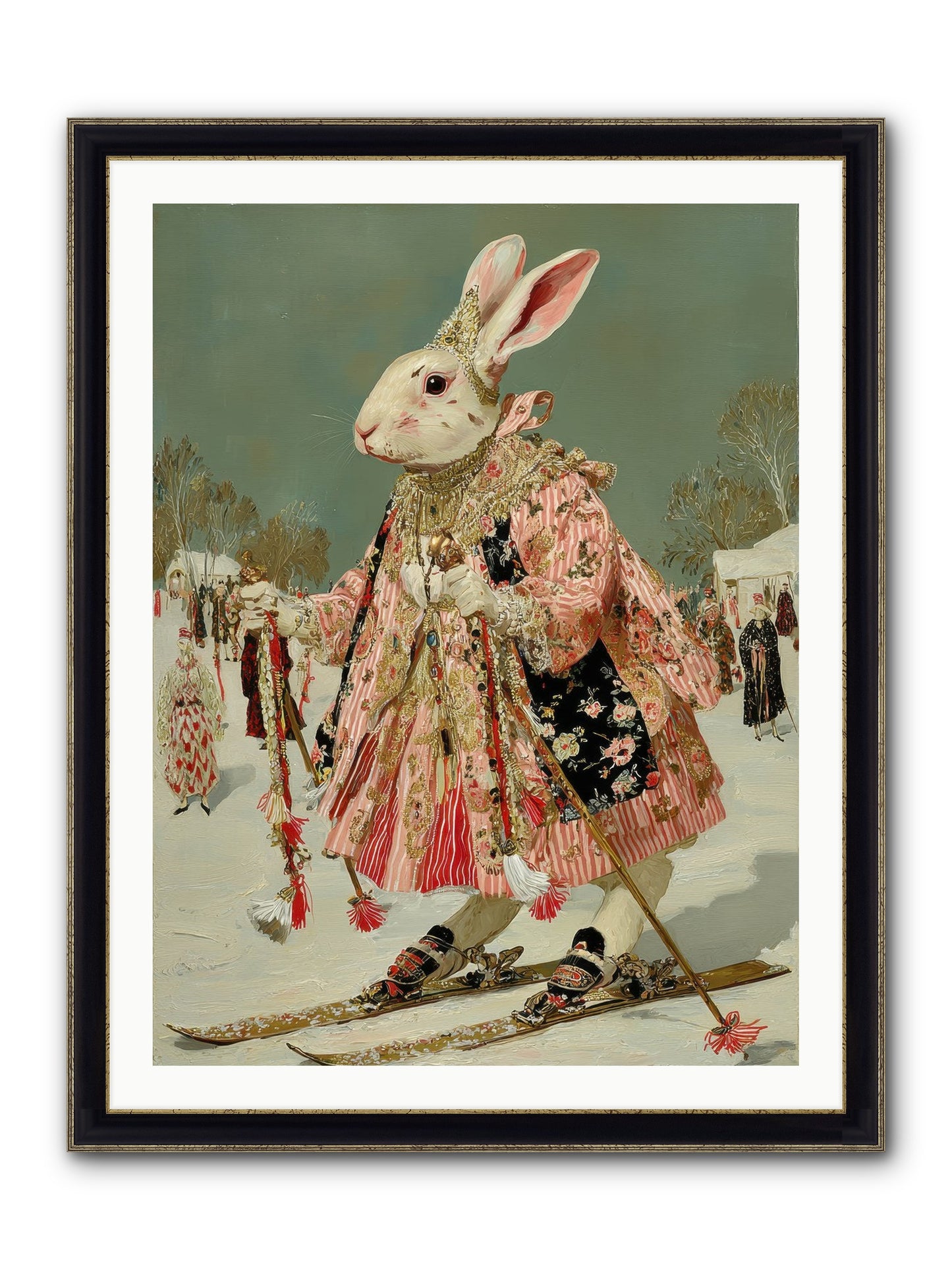 Velveteen Winter Wanderer Framed Print - Black & Gold 30x40