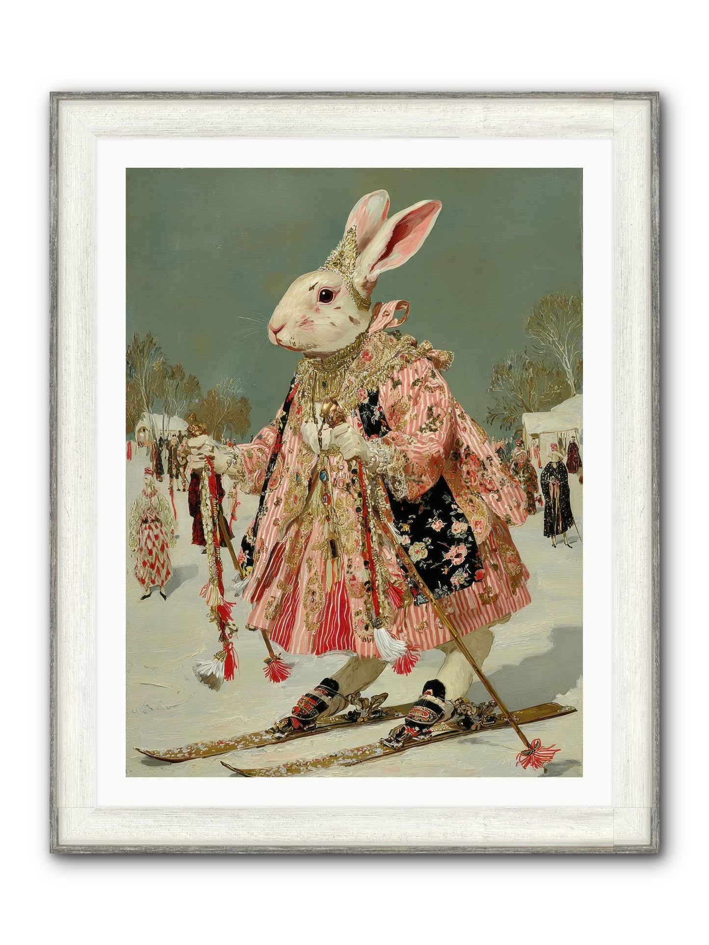Velveteen Winter Wanderer Framed Print - Driftwood White 30x40