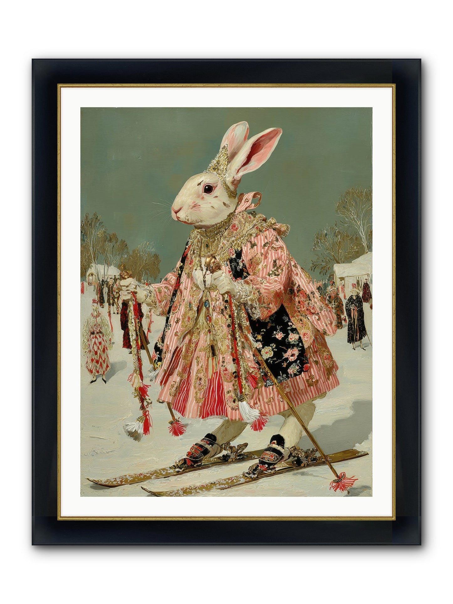 Velveteen Winter Wanderer Framed Print - Wide Black w/Gold 30x40