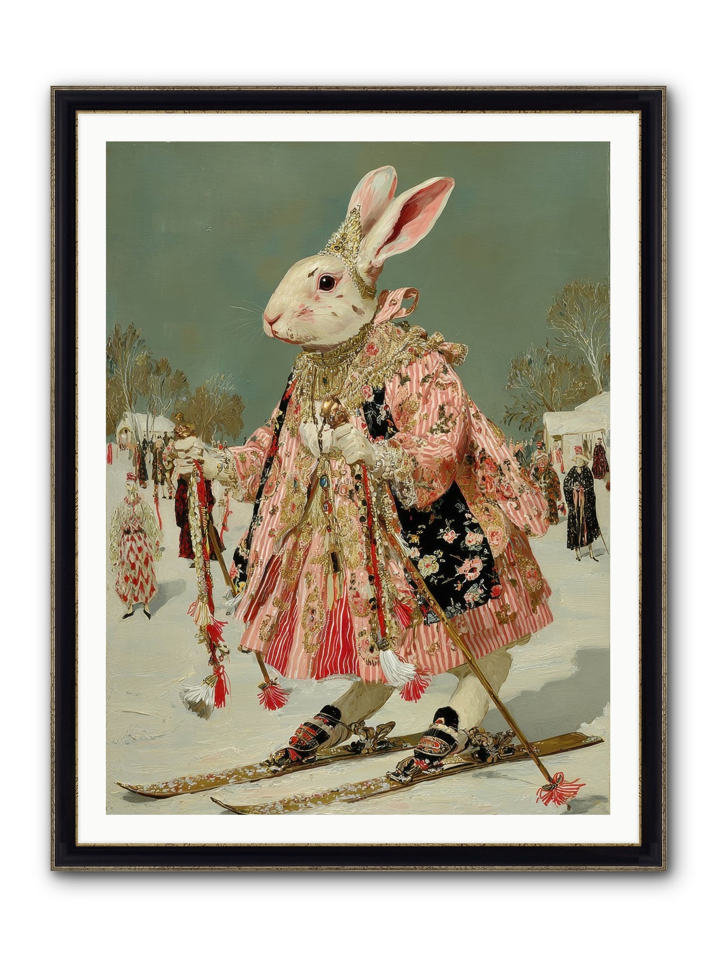 Velveteen Winter Wanderer Framed Print - Black & Gold 36x48