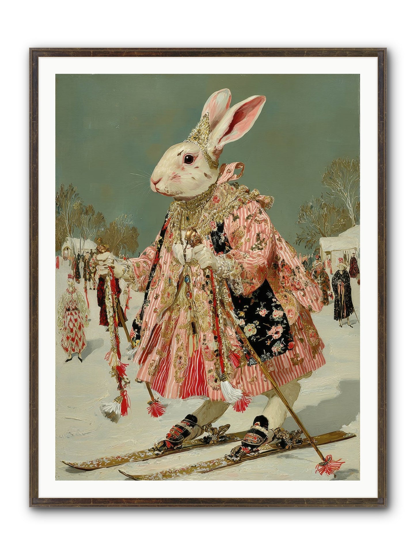 Velveteen Winter Wanderer Framed Print - Slimwoods Black/Gold 36x48