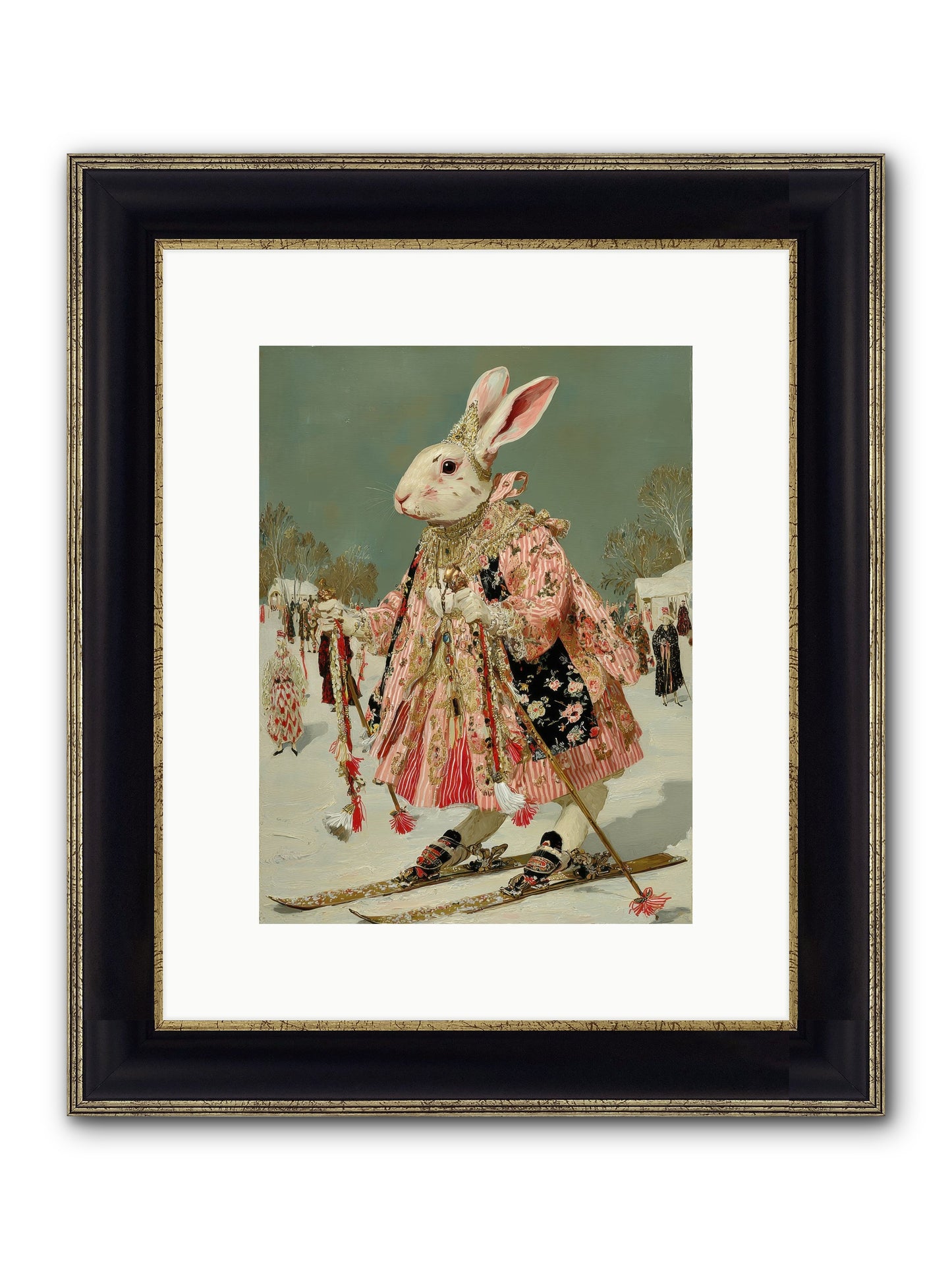 Velveteen Winter Wanderer Framed Print - Black & Gold 9x12