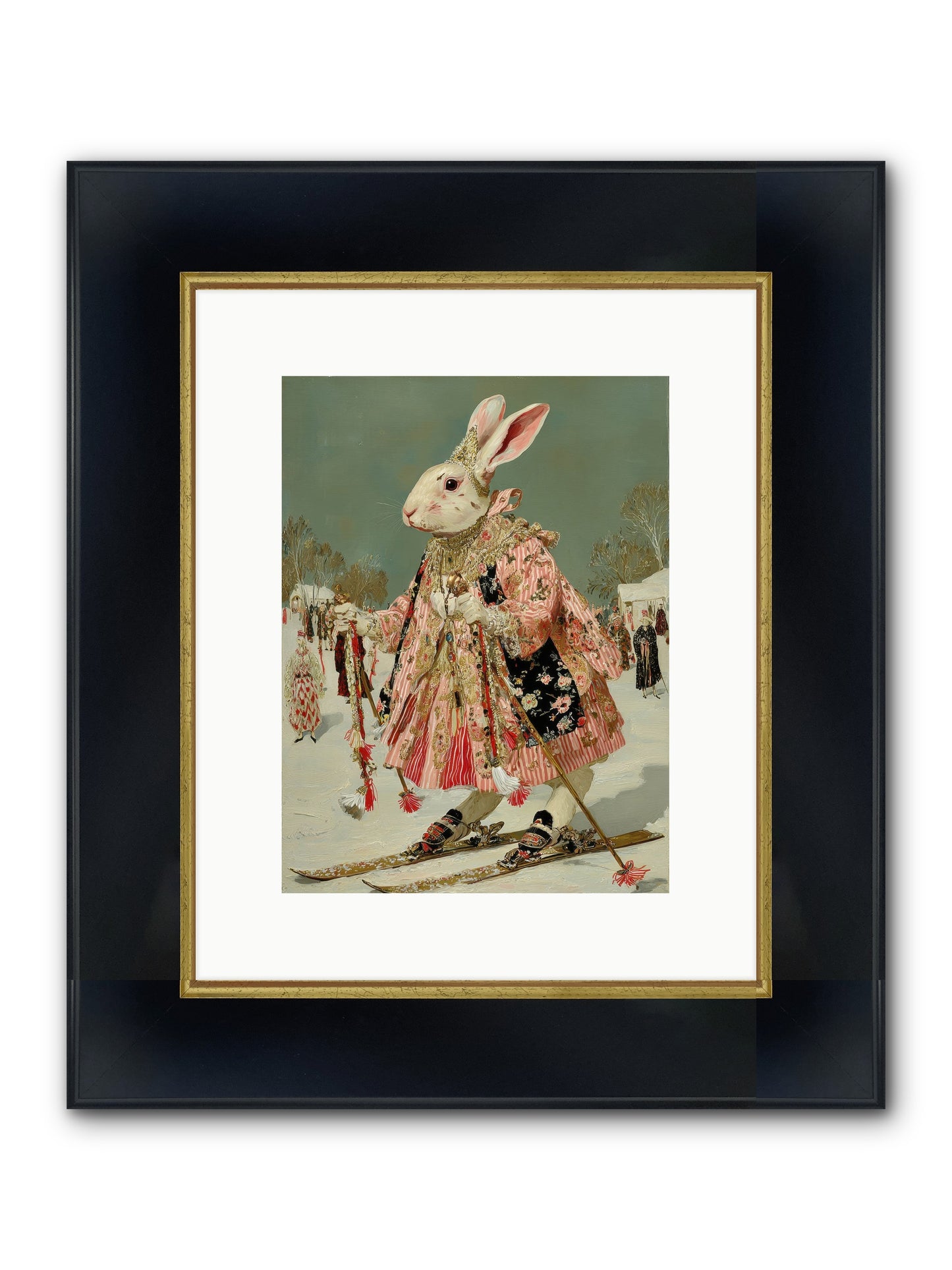 Velveteen Winter Wanderer Framed Print - Wide Black w/Gold 9x12