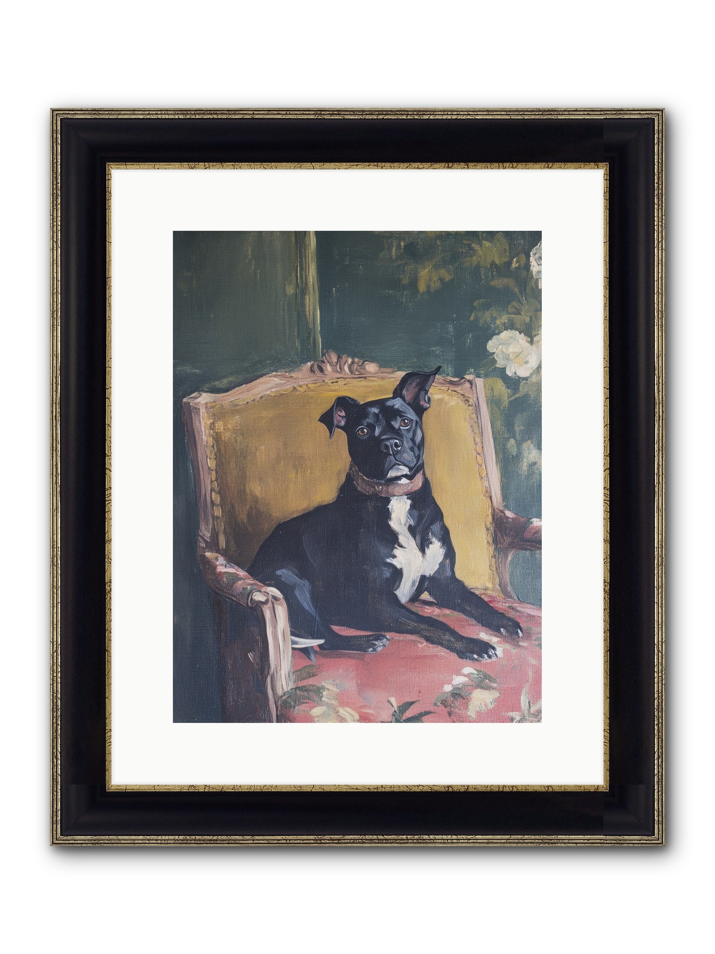 Veranda Velvet Framed Print - Black & Gold 12x16