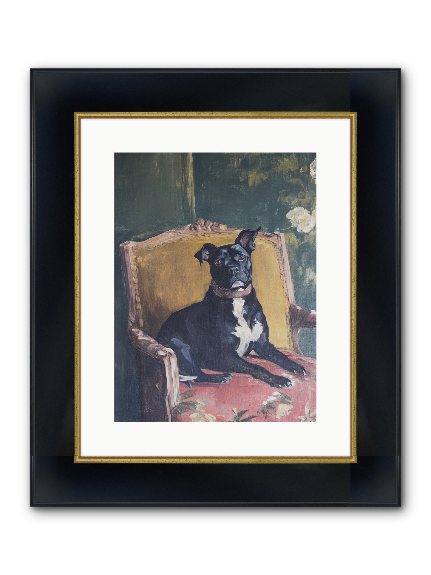 Veranda Velvet Framed Print - Wide Black w/Gold 12x16