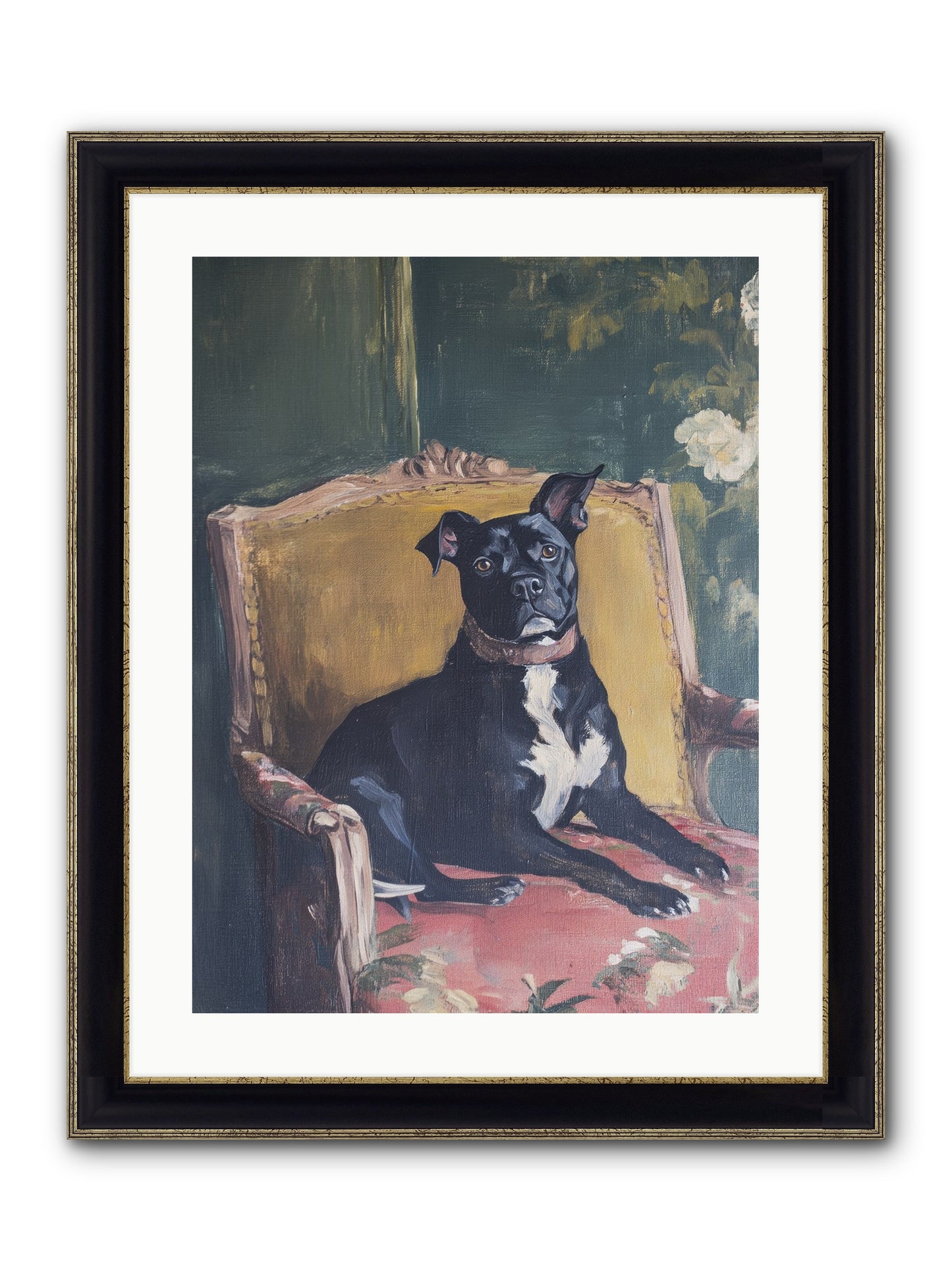 Veranda Velvet Framed Print - Black & Gold 18x24