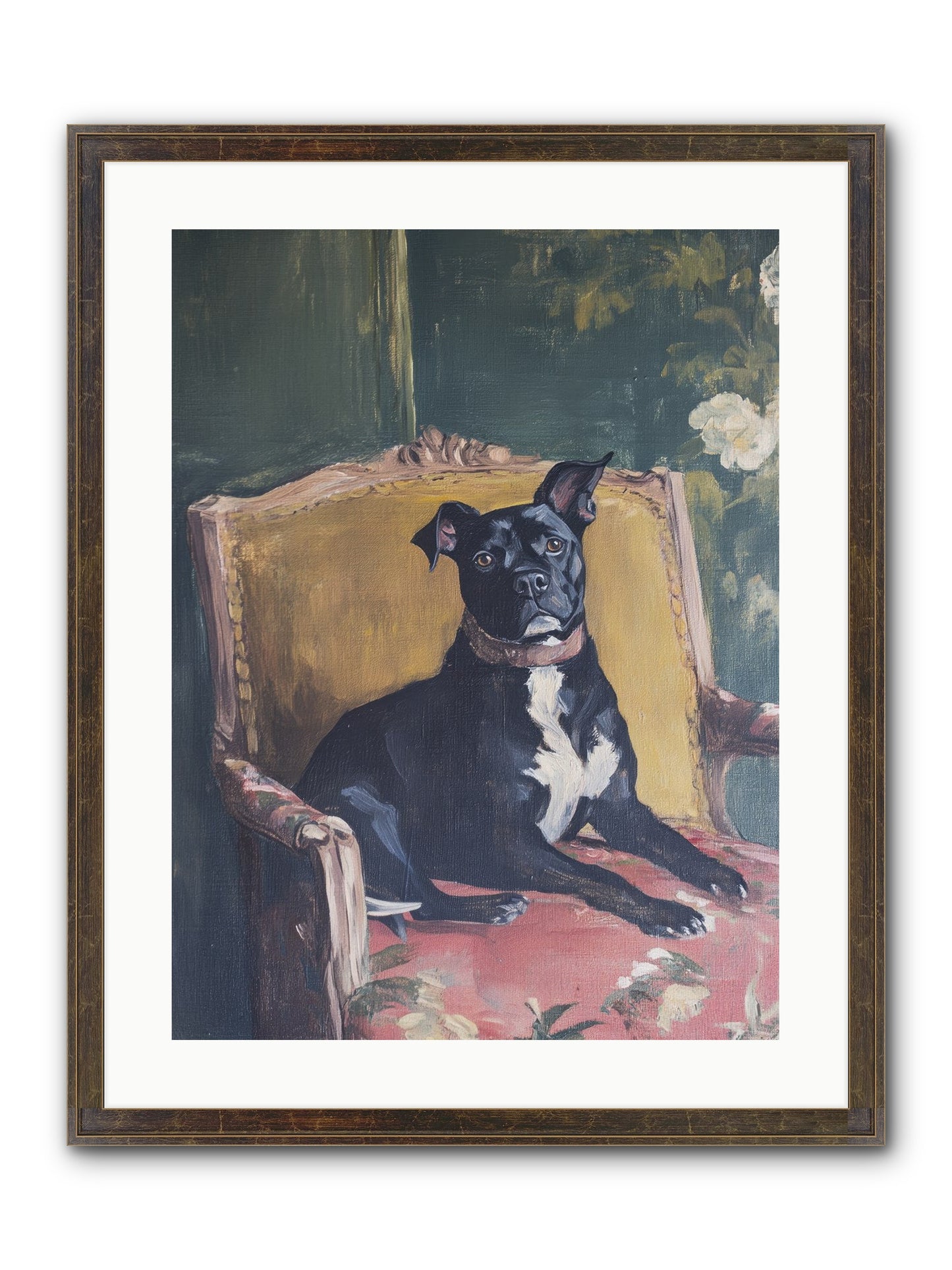 Veranda Velvet Framed Print - Slimwoods Black/Gold 18x24