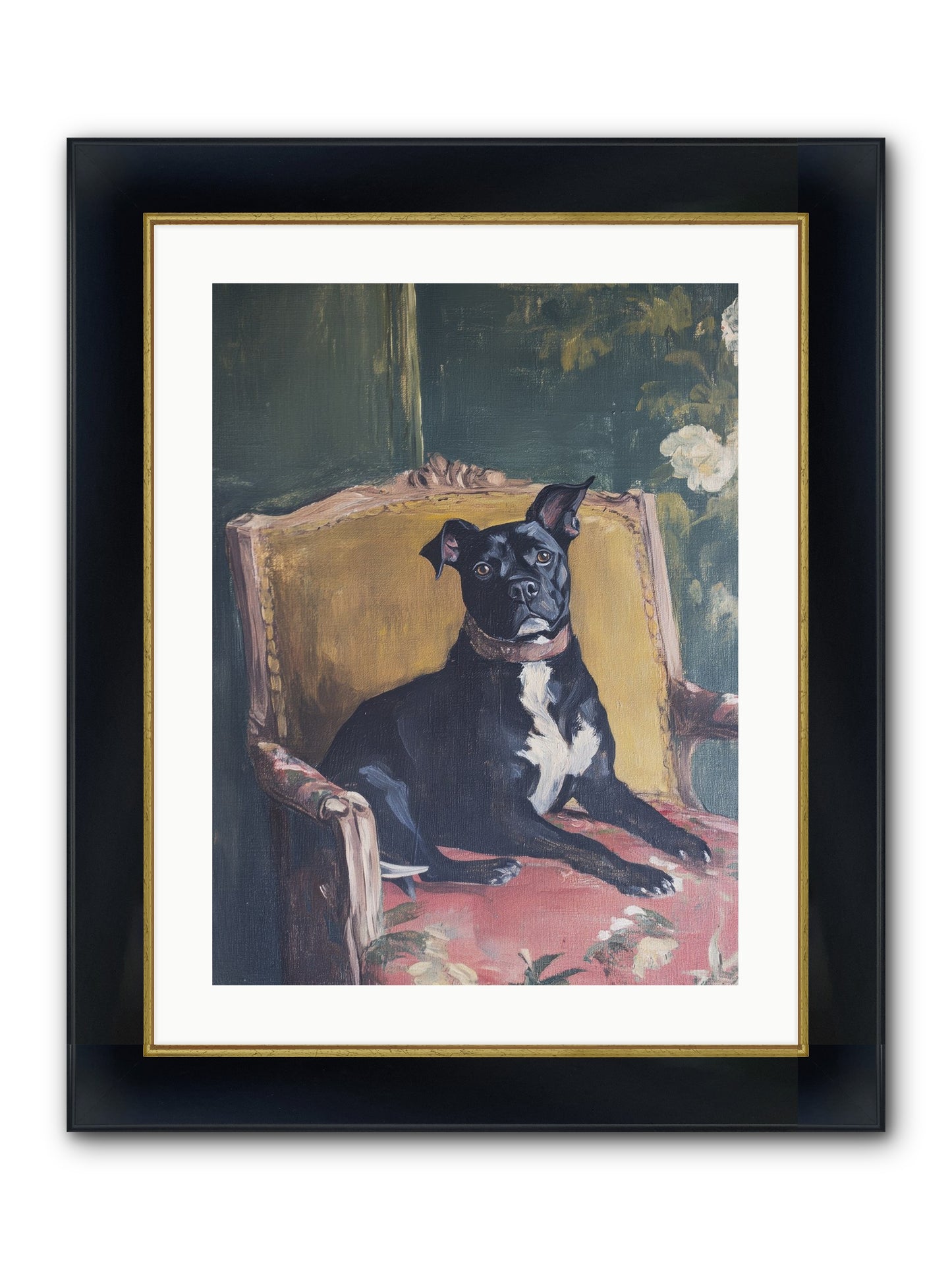 Veranda Velvet Framed Print - Wide Black w/Gold 18x24