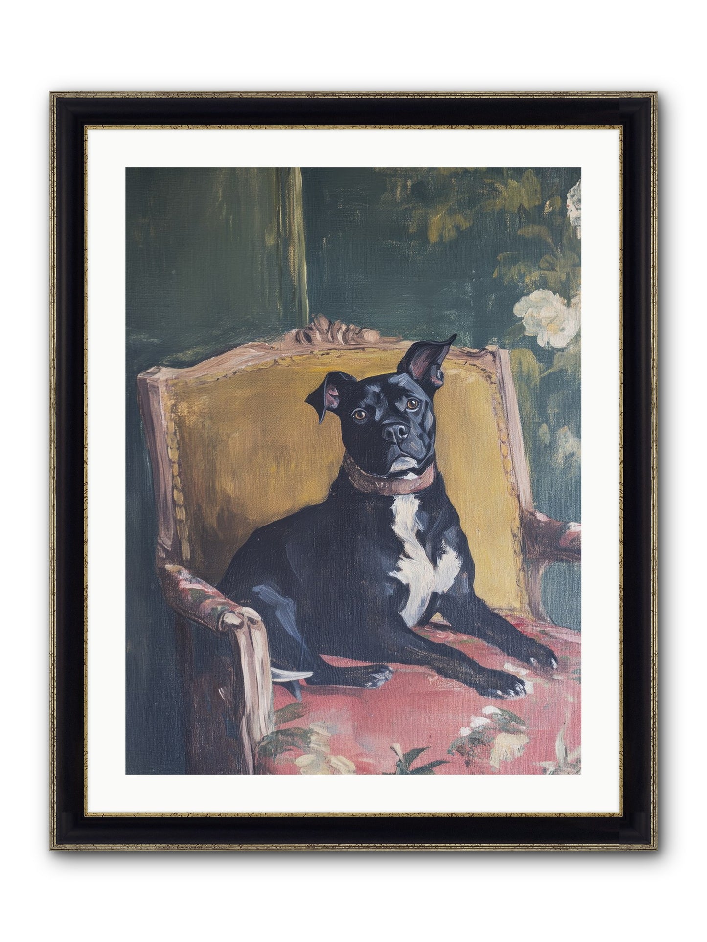 Veranda Velvet Framed Print - Black & Gold 24x32