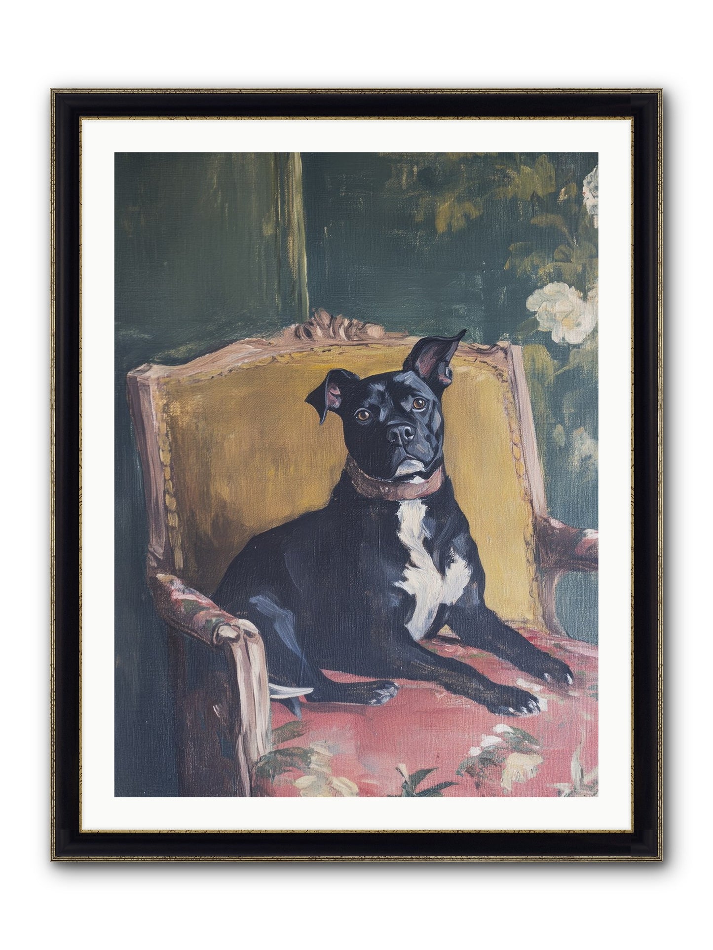 Veranda Velvet Framed Print - Black & Gold 30x40