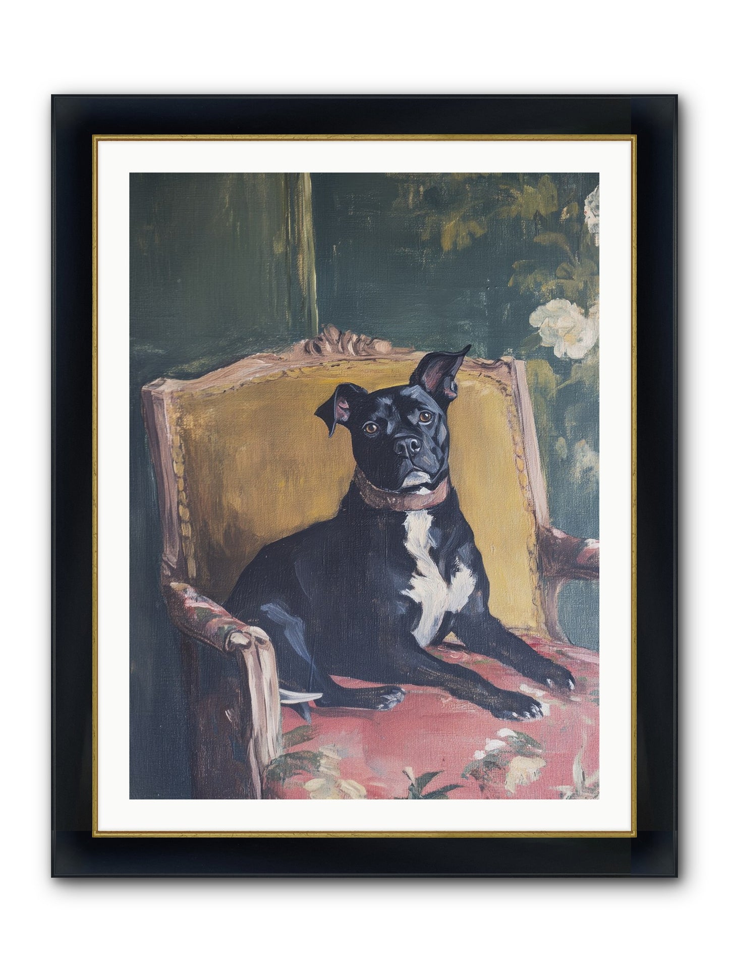 Veranda Velvet Framed Print - Wide Black w/Gold 30x40